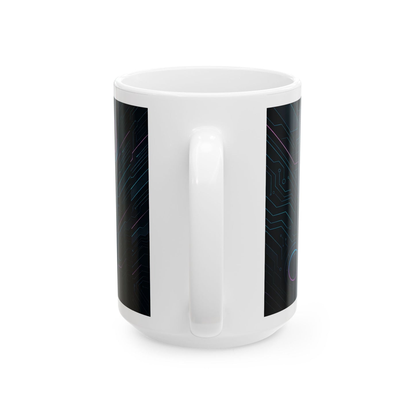 Futuristic Circuitry Ceramic Mug | Geeky Gift, Tech Lover, Home Office Decor, Unique Coffee Cup, Personalized Tea Mug