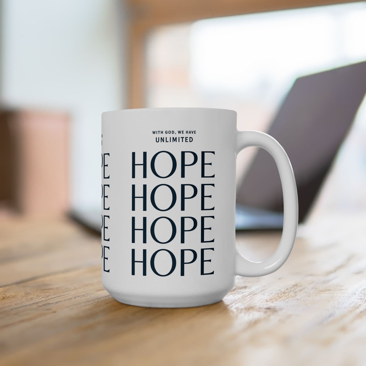 Inspirational Ceramic Mug - Unlimited Hope, Motivational Coffee Cup, Gift for Friends, Faith Mug, Home Decor, Empowering Drinkware