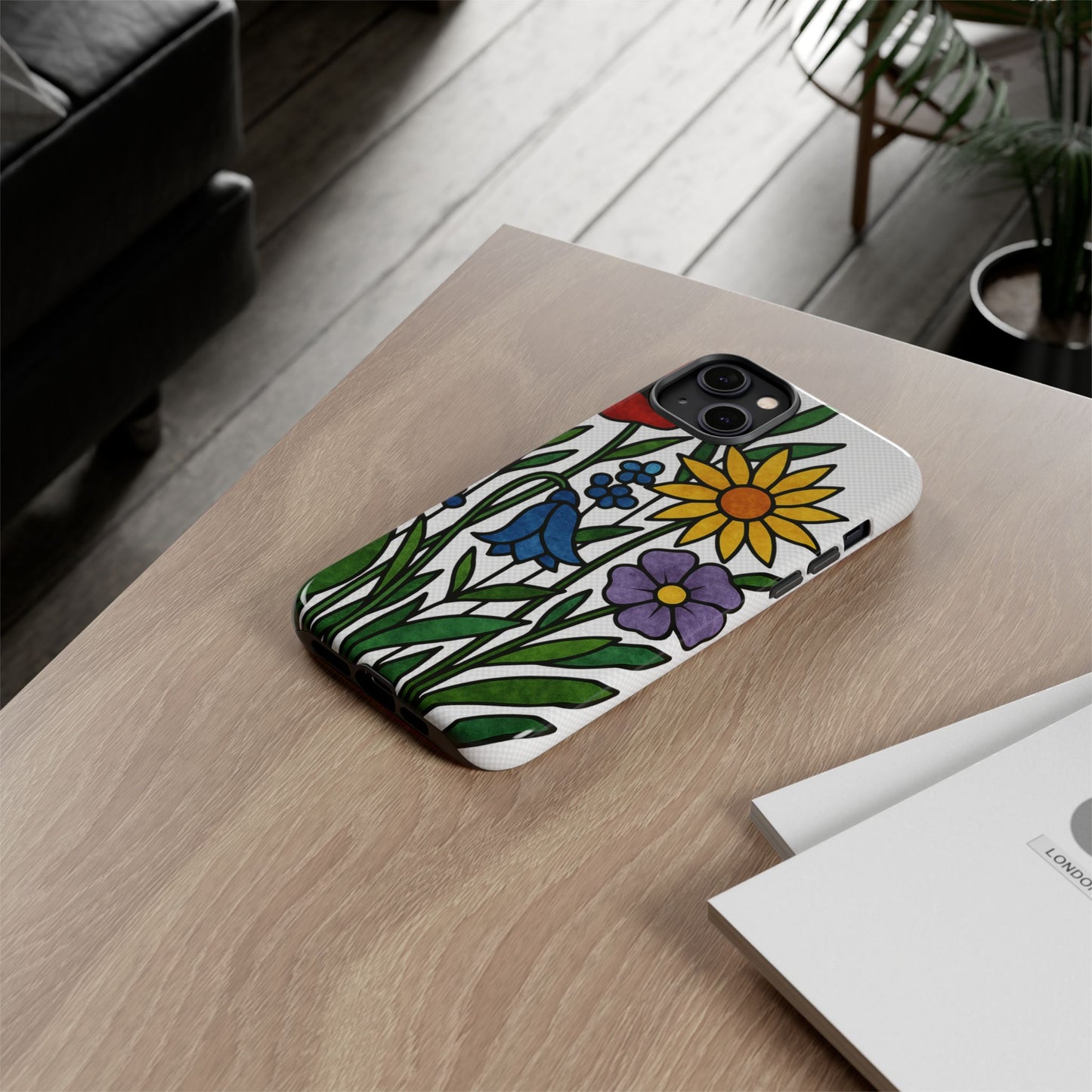 Floral Phone Case, Vibrant Flower Design, Tough Protection, Gift for Nature Lovers, Spring Decor