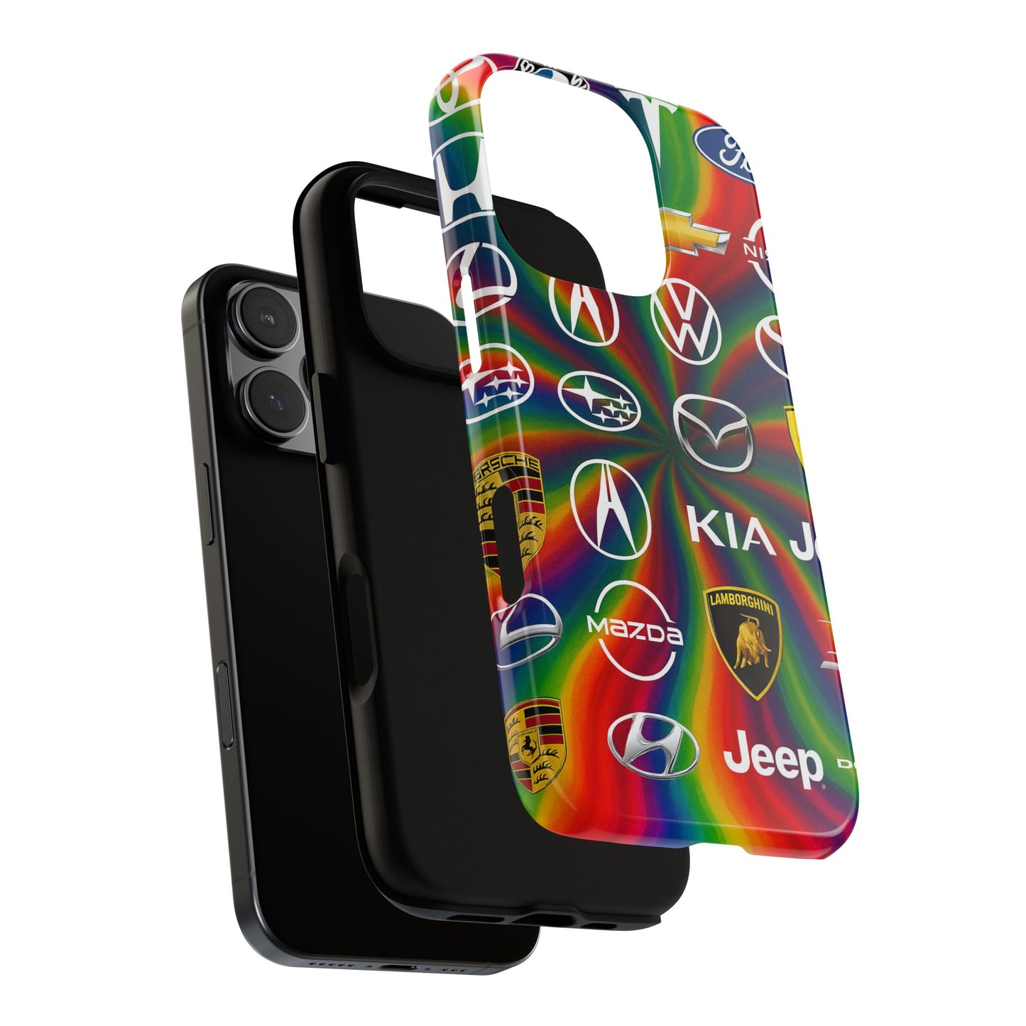 Colorful Car Logos Phone Case - Vibrant Tough Cases for Auto Enthusiasts, Unique Gift for Birthdays, Car Events, and Holidays