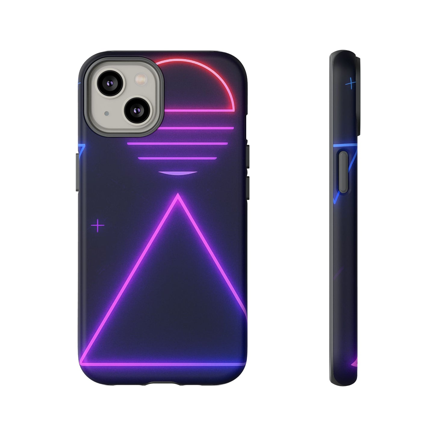 Retro Neon Phone Case, Tough Cases for iPhone, 80s Aesthetic Phone Cover, Abstract Neon Design, Gift for Tech Lovers