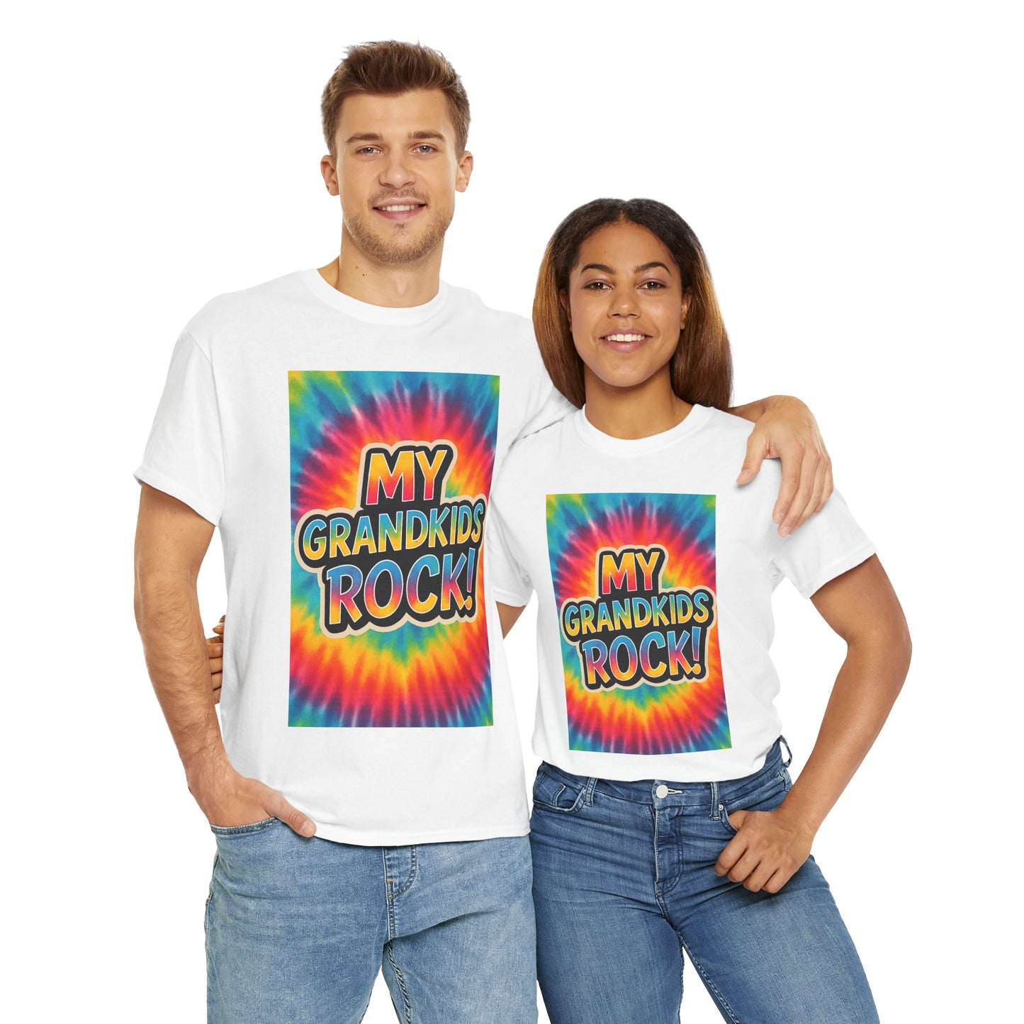 Colorful Tie-Dye Grandpa Tee, My Grandkids Rock Shirt, Family Gift, Casual Wear, Summer Style, Grandparents Day, Gifts for Men