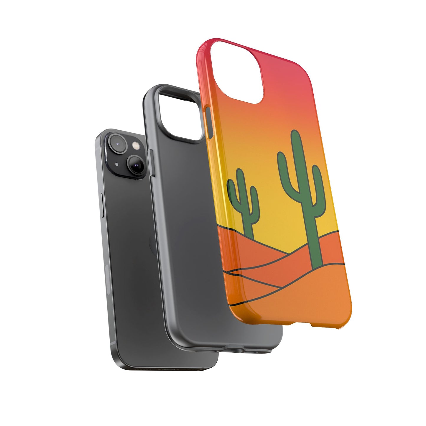 Desert Vibes Phone Case, Tough Cases, Cactus Design, Colorful Phone Cover, Summer Aesthetic, Unique Gift Idea