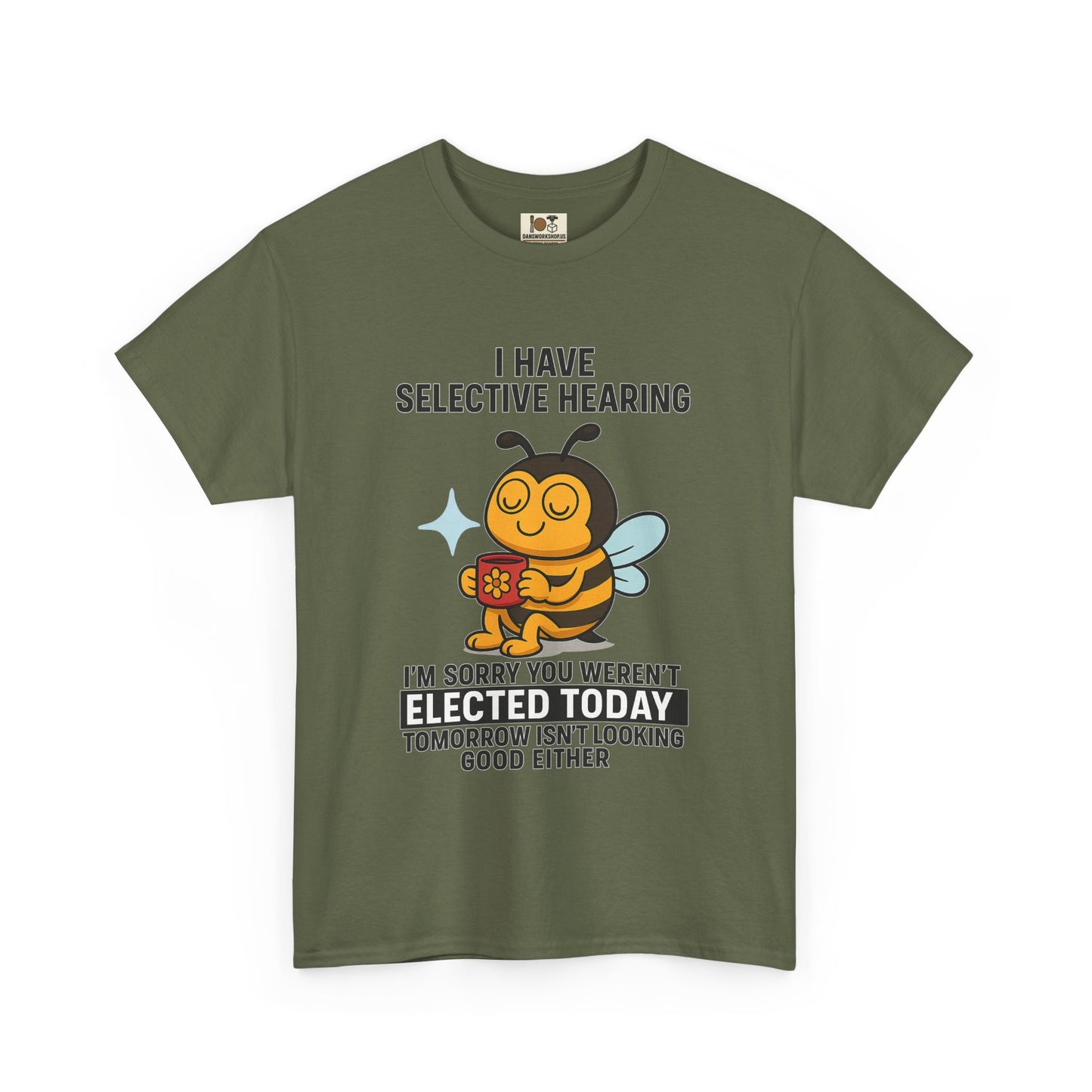 Funny Bee Selective Hearing Tee, Humorous T-Shirt for Adults, Gifts for Bee Lovers, Birthday, Funny Gift, Casual Wear