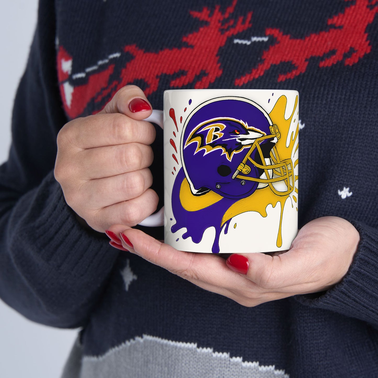 Bold NFL Ceramic Mug with Team Colors, Perfect for Game Day, Gifts for Football Fans, Sports Enthusiasts, Tailgate Parties, Collectibles