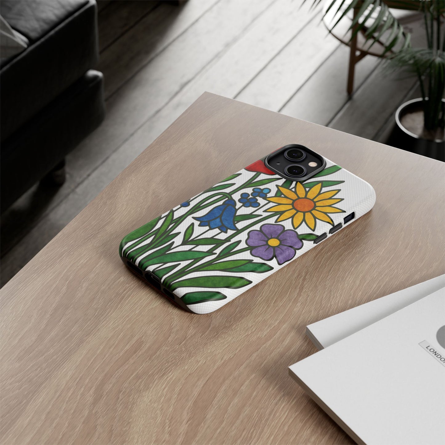 Floral Phone Case, Vibrant Flower Design, Tough Protection, Gift for Nature Lovers, Spring Decor