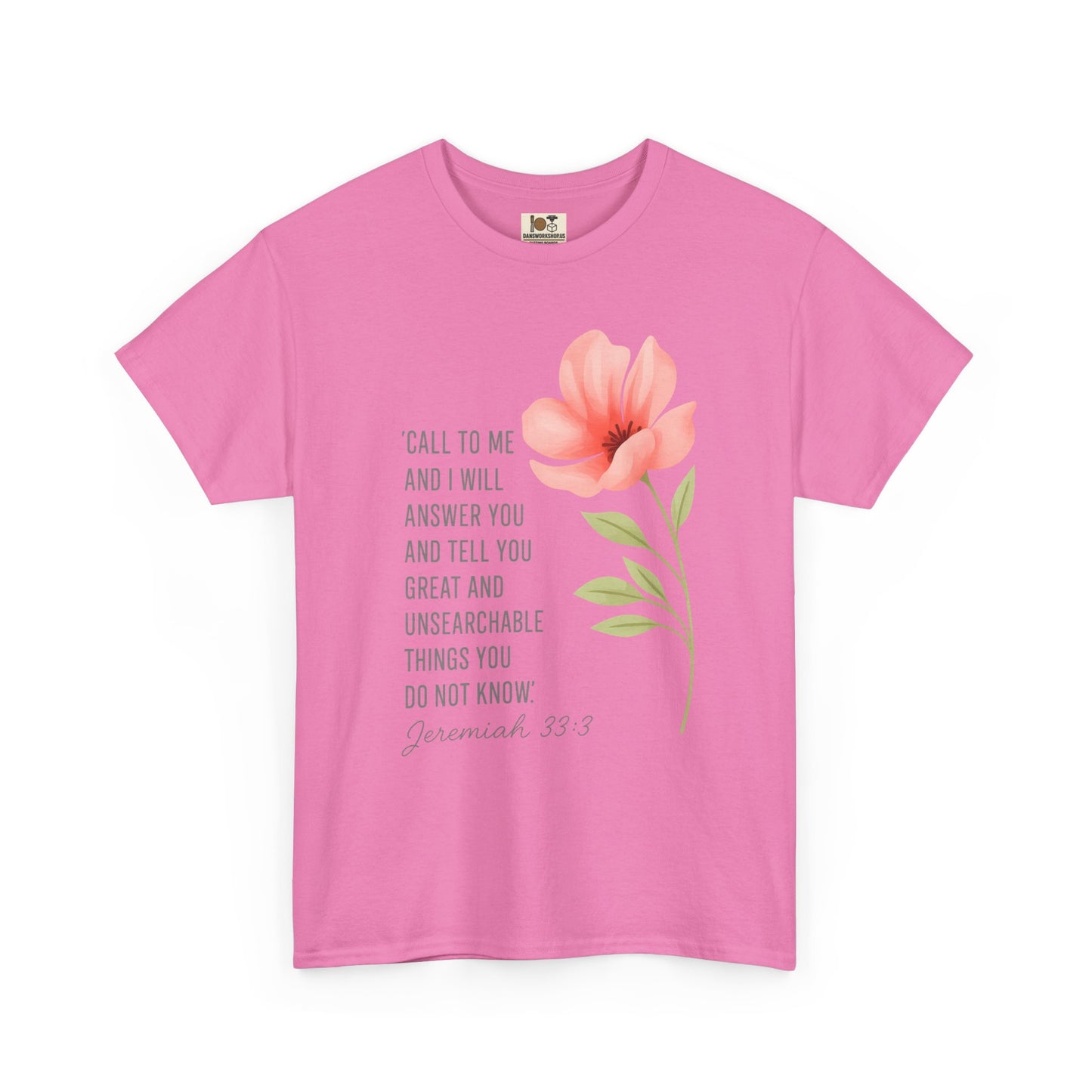 Faith-Inspired Floral Tee, Inspirational T-Shirt, Jeremiah Quote Shirt, Unisex Motivational Cotton Tee, Thoughtful Gift for Her