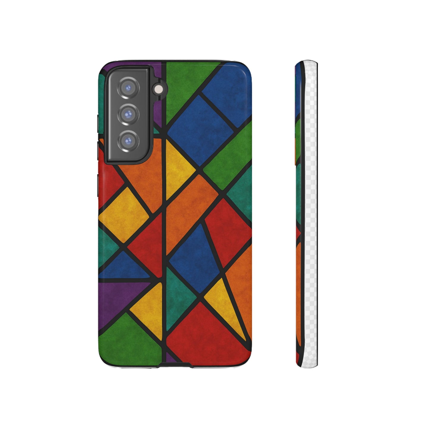 Colorful Phone Case, Stained Glass Pattern, Artistic Phone Cover, Unique Smartphone Protection, Vibrant Gift for All Occasions