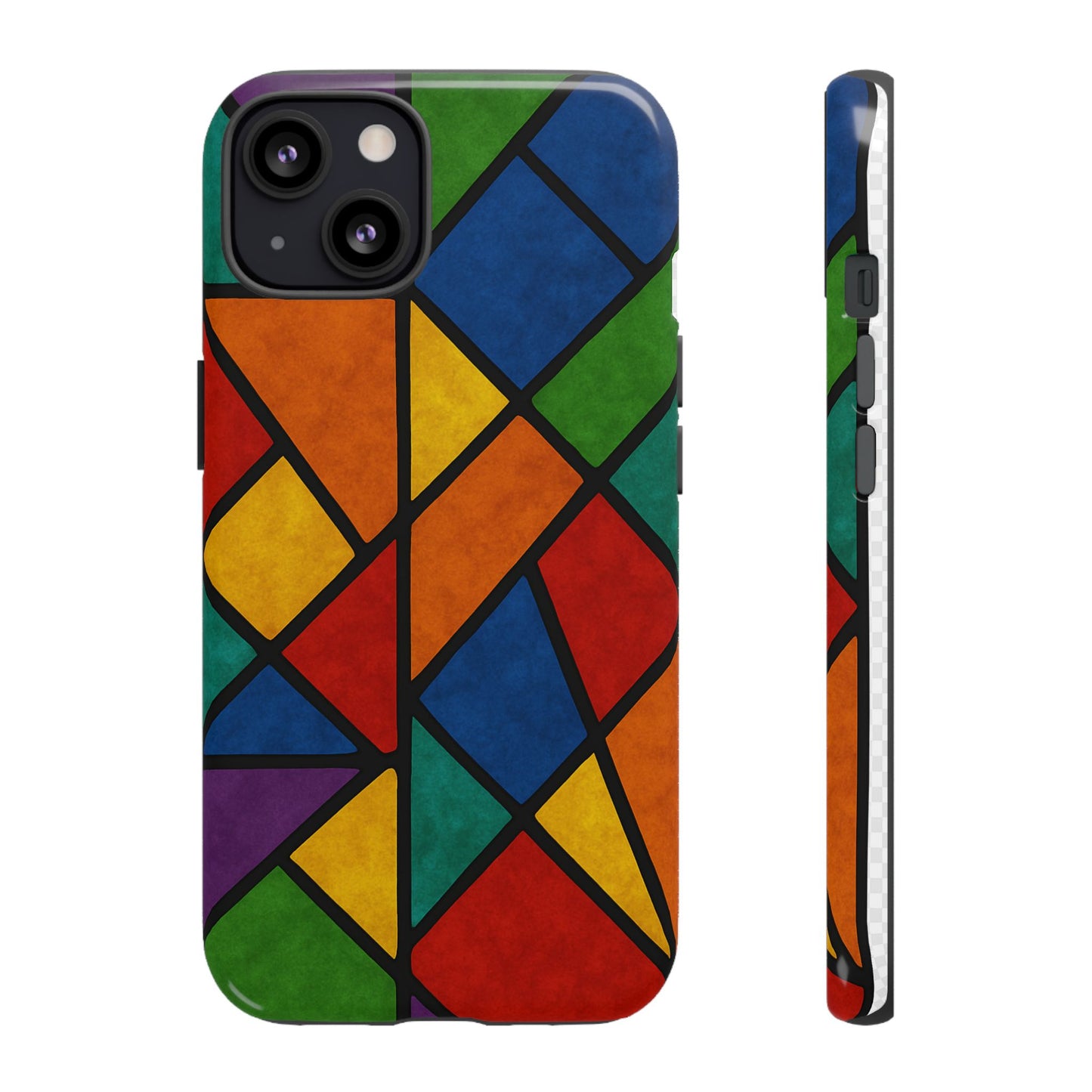 Colorful Phone Case, Stained Glass Pattern, Artistic Phone Cover, Unique Smartphone Protection, Vibrant Gift for All Occasions