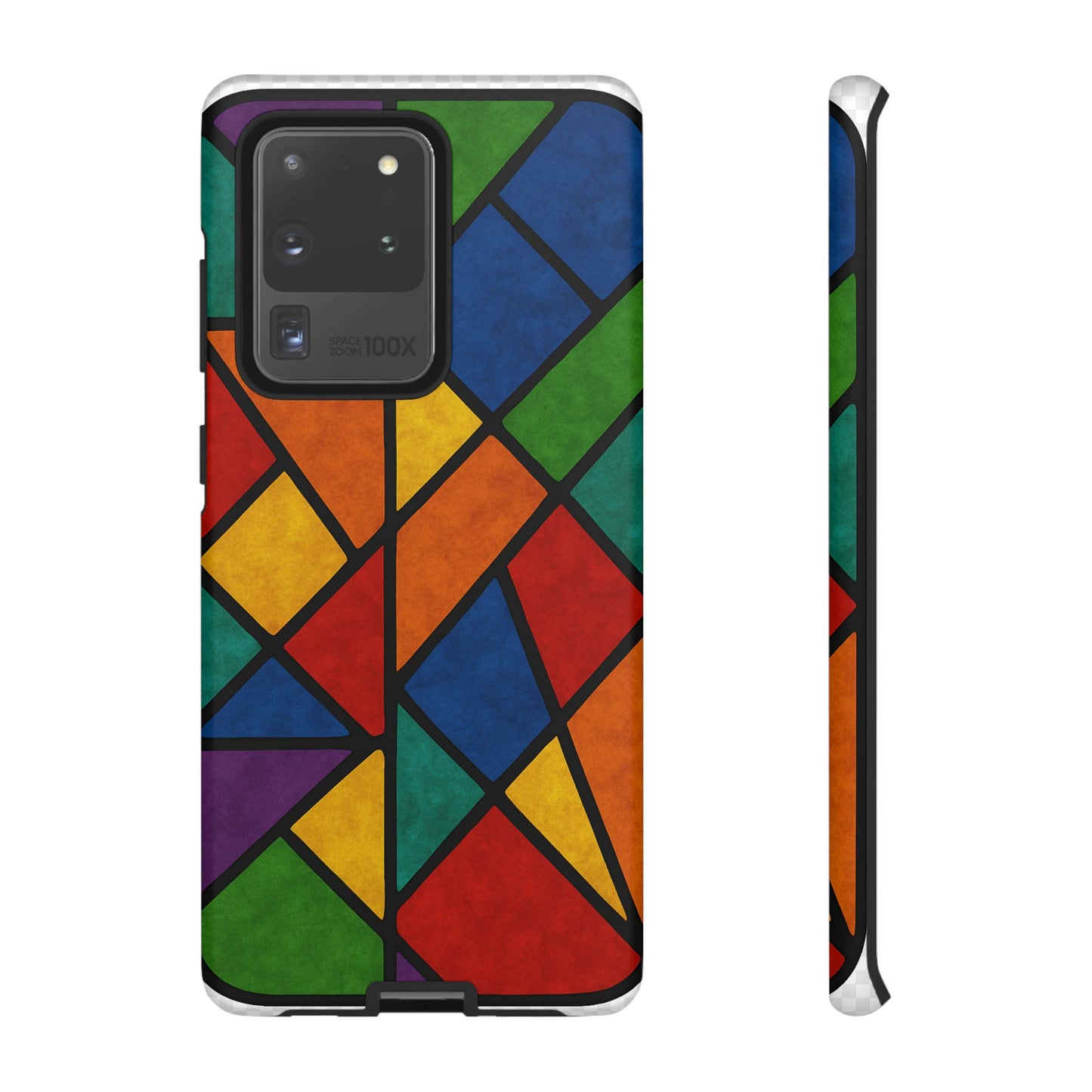 Colorful Phone Case, Stained Glass Pattern, Artistic Phone Cover, Unique Smartphone Protection, Vibrant Gift for All Occasions