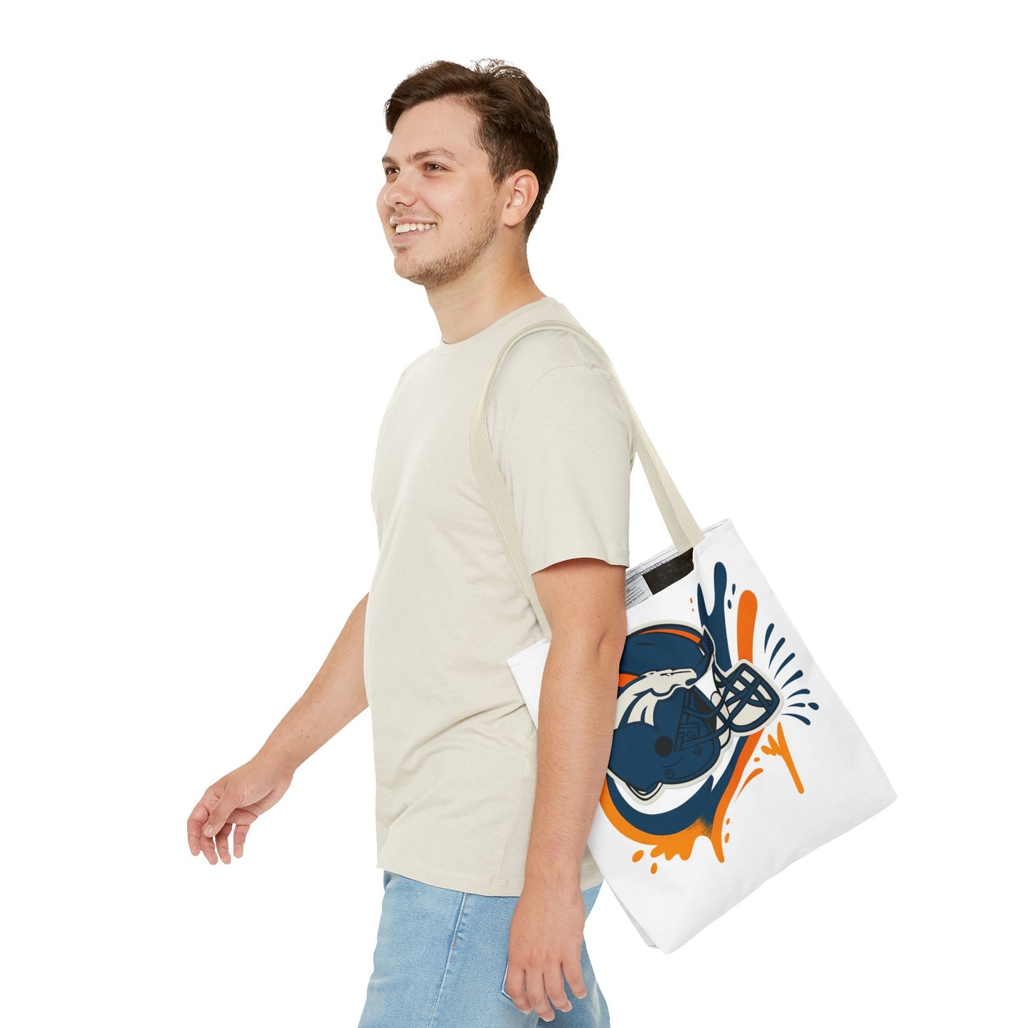 Denver Broncos Sports Tote Bag, Game Day Tote, Football Fan Gift, NFL Accessories, Team Spirit Bag, AOP Design
