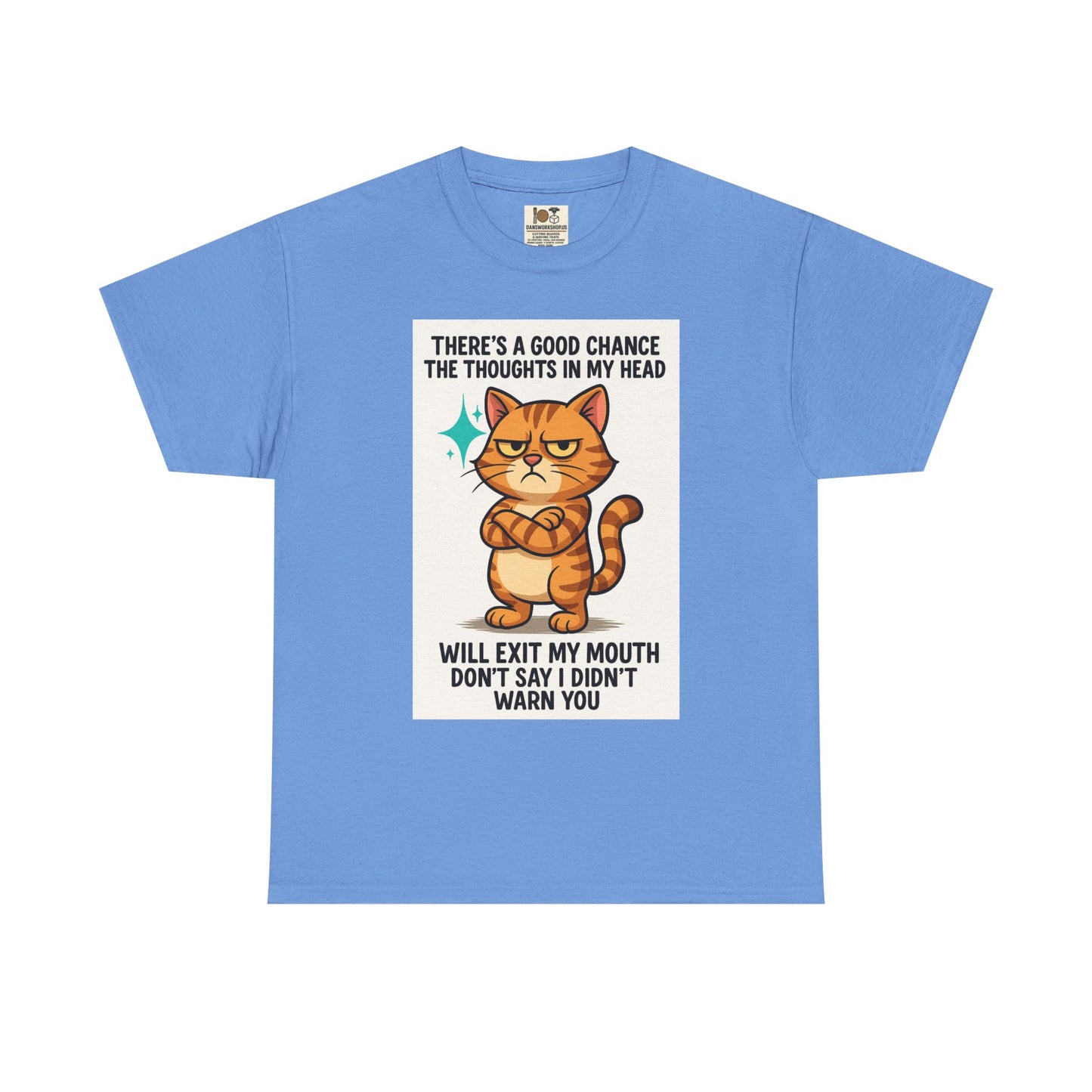 Funny Cat Quote Unisex Heavy Cotton Tee, Humorous Cat Lover Gift, Casual Everyday Wear, Perfect for Birthdays, Cat Awareness