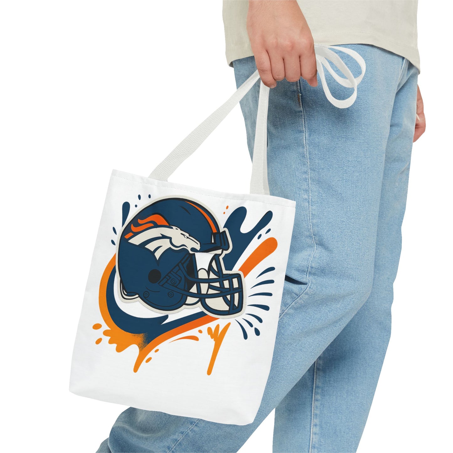 Denver Broncos Sports Tote Bag, Game Day Tote, Football Fan Gift, NFL Accessories, Team Spirit Bag, AOP Design