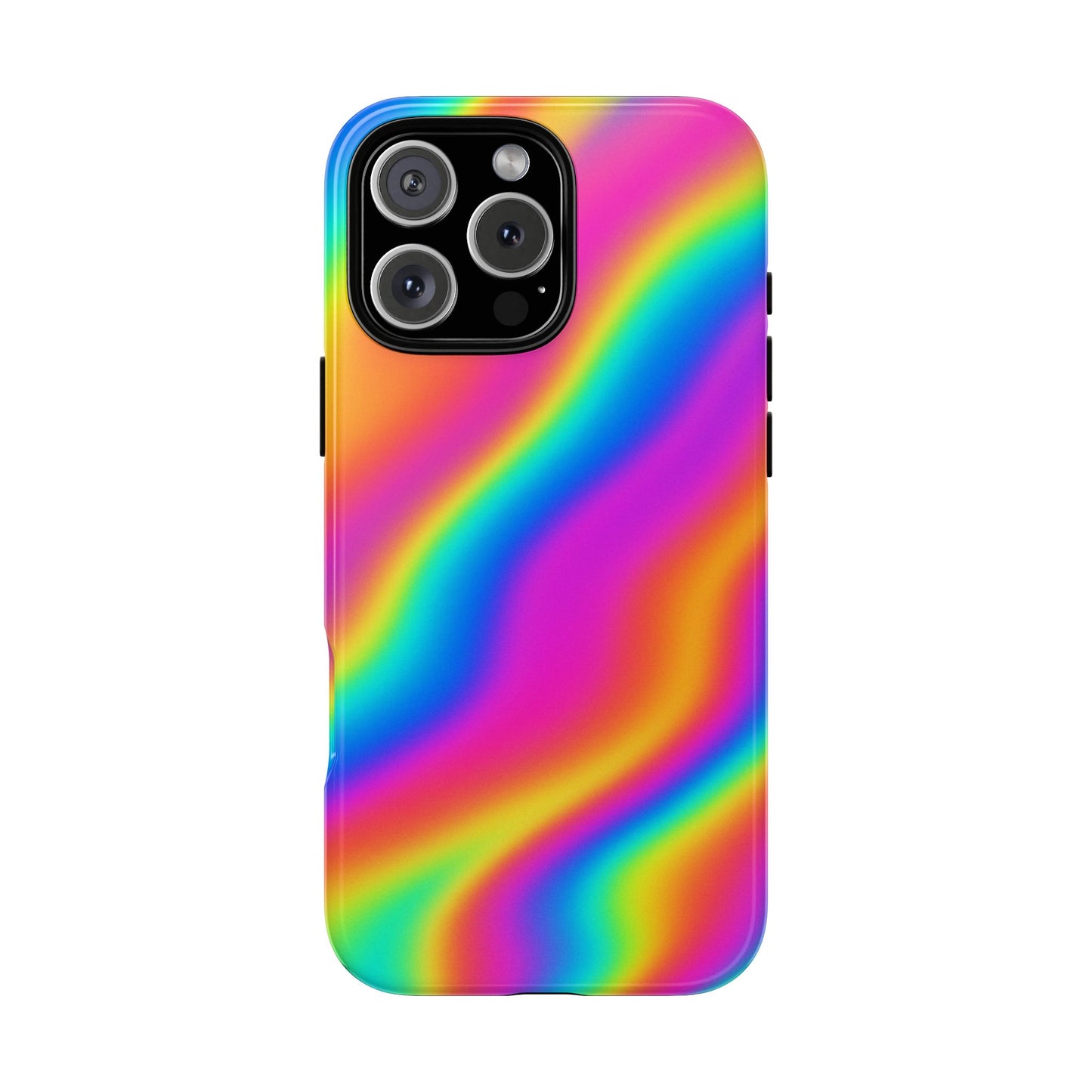 Rainbow Wavy Phone Case - Colorful Tough Cases for Stylish Protection, LGBTQ+ Pride Gift, Trendy Phone Accessory, Birthday, Holiday Present