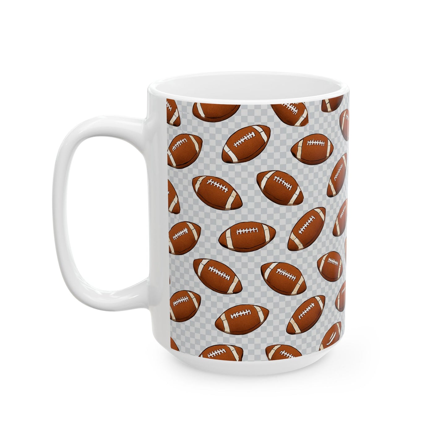 Football-Themed Ceramic Mug for Fans, Great for Game Days, Gifts for Football Lovers, Sports Enthusiasts, Tailgate Parties, 11oz or 15oz
