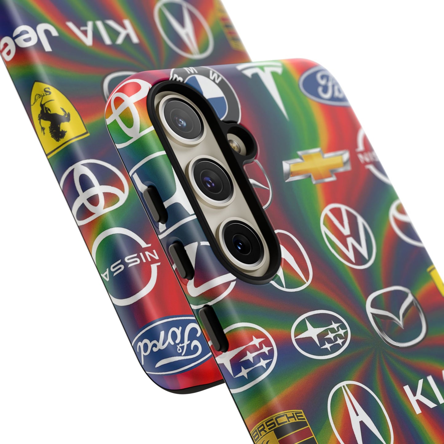 Colorful Car Logos Phone Case - Vibrant Tough Cases for Auto Enthusiasts, Unique Gift for Birthdays, Car Events, and Holidays