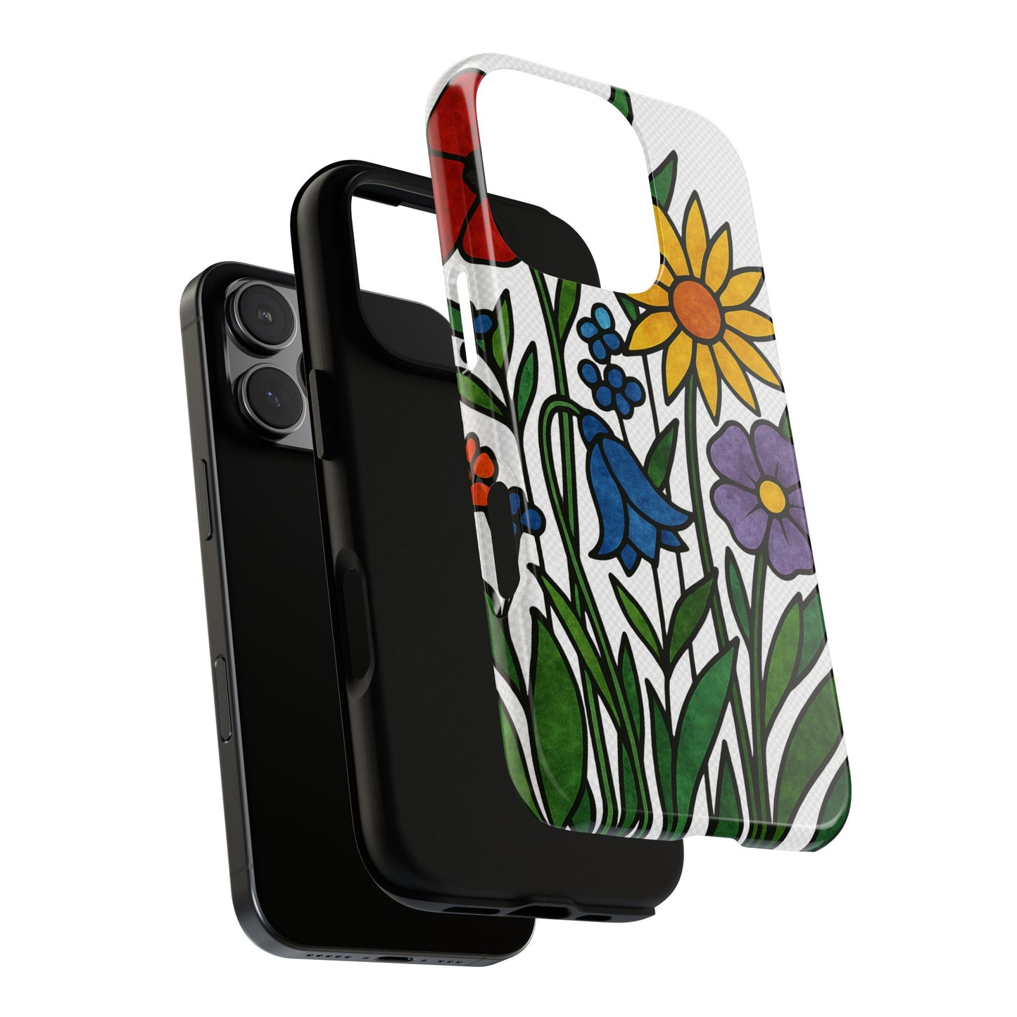 Floral Phone Case, Vibrant Flower Design, Tough Protection, Gift for Nature Lovers, Spring Decor
