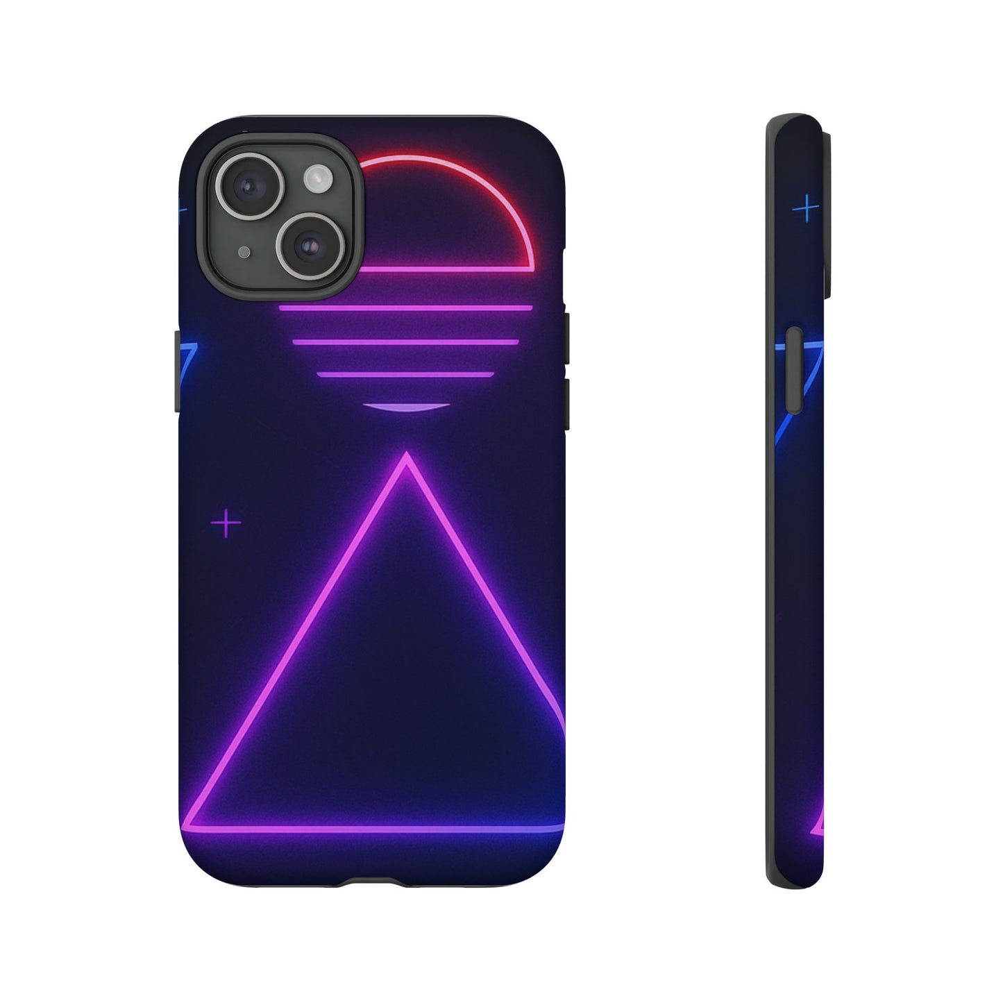 Retro Neon Phone Case, Tough Cases for iPhone, 80s Aesthetic Phone Cover, Abstract Neon Design, Gift for Tech Lovers