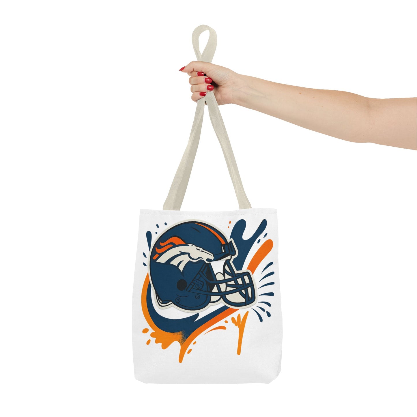 Denver Broncos Sports Tote Bag, Game Day Tote, Football Fan Gift, NFL Accessories, Team Spirit Bag, AOP Design