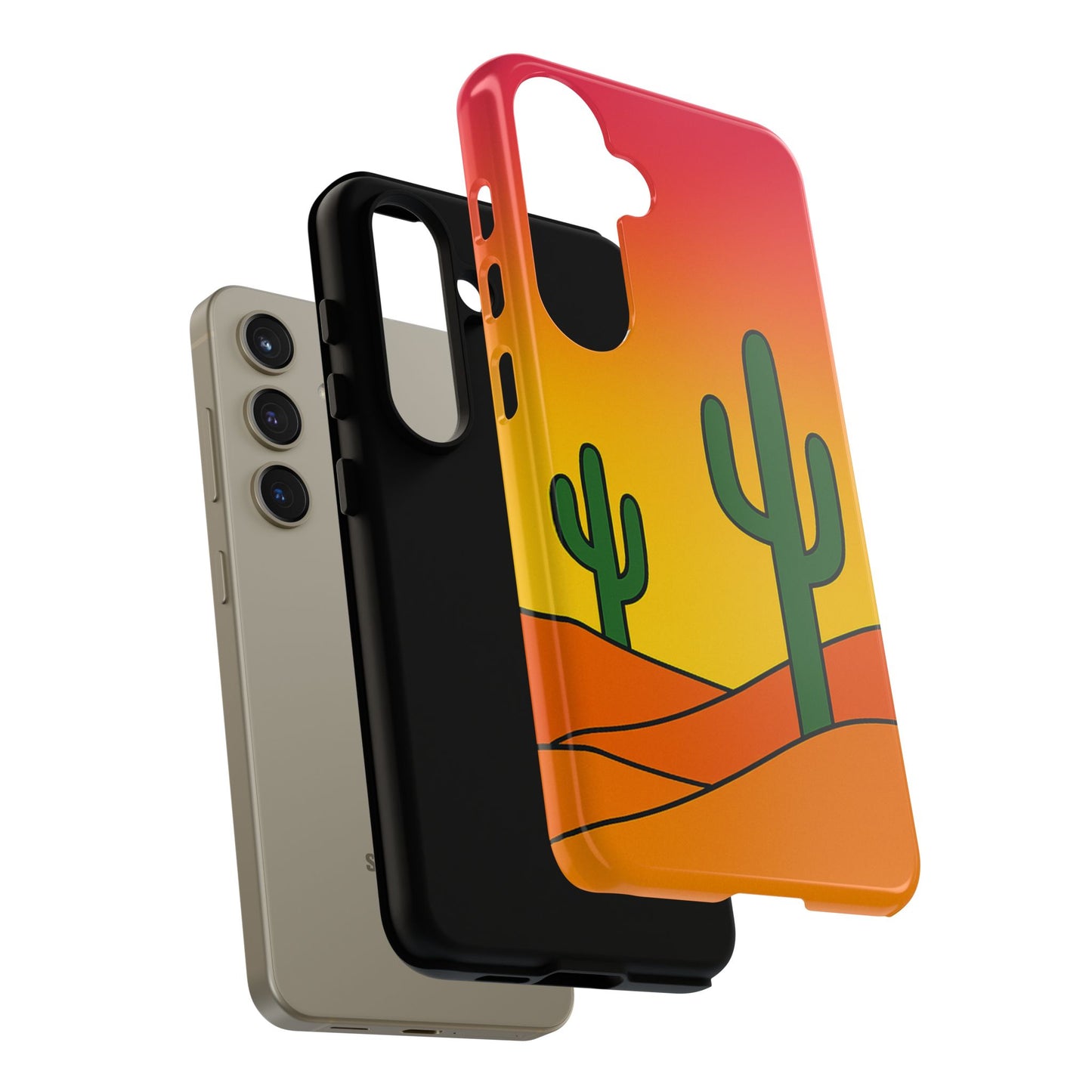 Desert Vibes Phone Case, Tough Cases, Cactus Design, Colorful Phone Cover, Summer Aesthetic, Unique Gift Idea