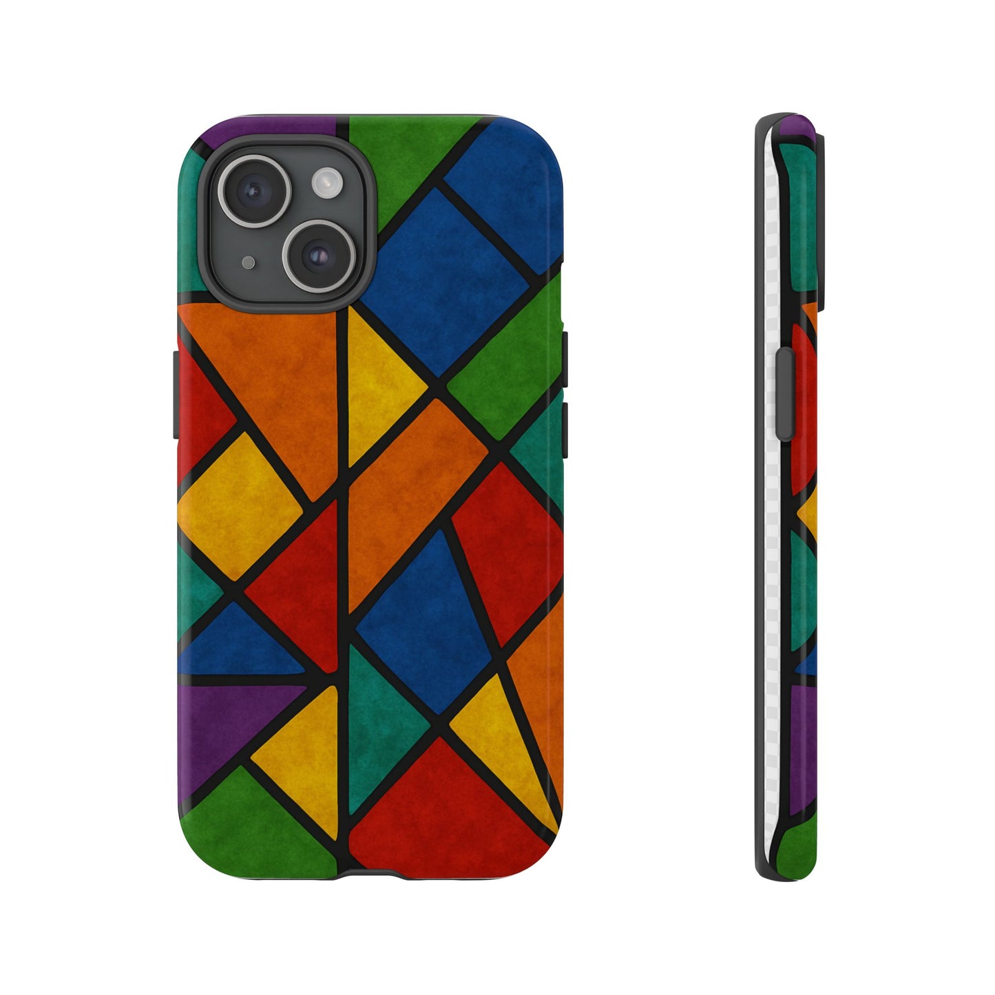 Colorful Phone Case, Stained Glass Pattern, Artistic Phone Cover, Unique Smartphone Protection, Vibrant Gift for All Occasions