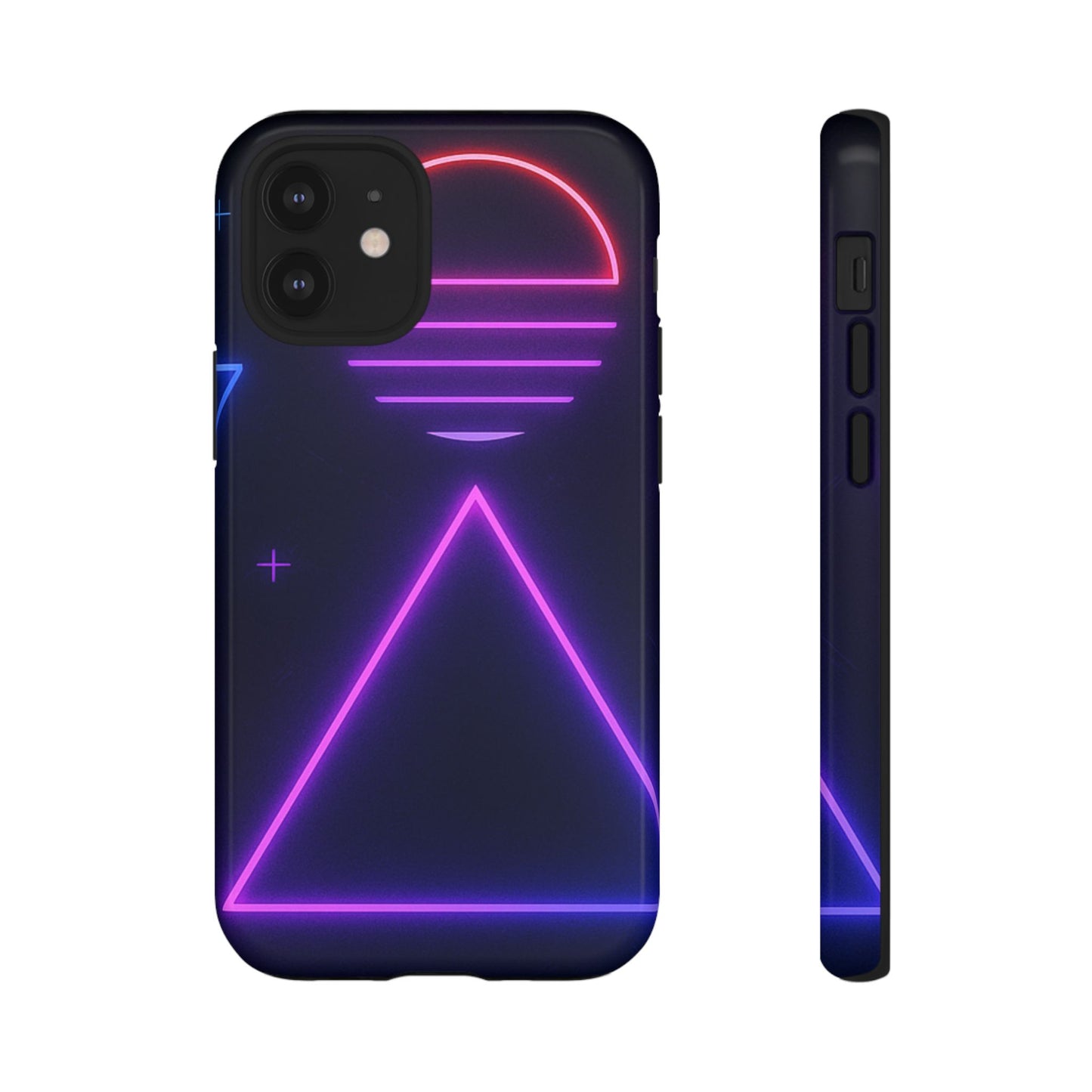 Retro Neon Phone Case, Tough Cases for iPhone, 80s Aesthetic Phone Cover, Abstract Neon Design, Gift for Tech Lovers
