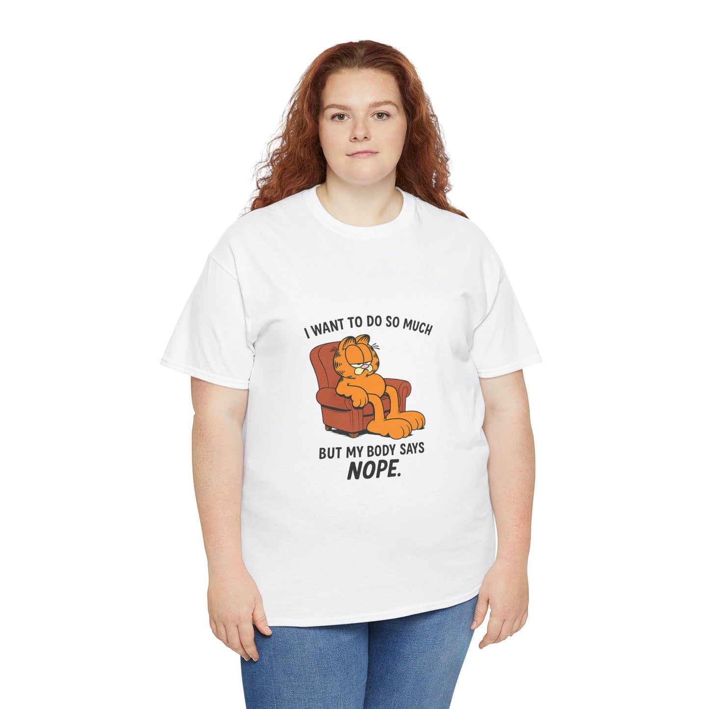 Funny Unisex Heavy Cotton Tee, Cozy T-Shirt for Relaxation, Gift for Cat Lovers, Humor Shirt, Lounge Wear