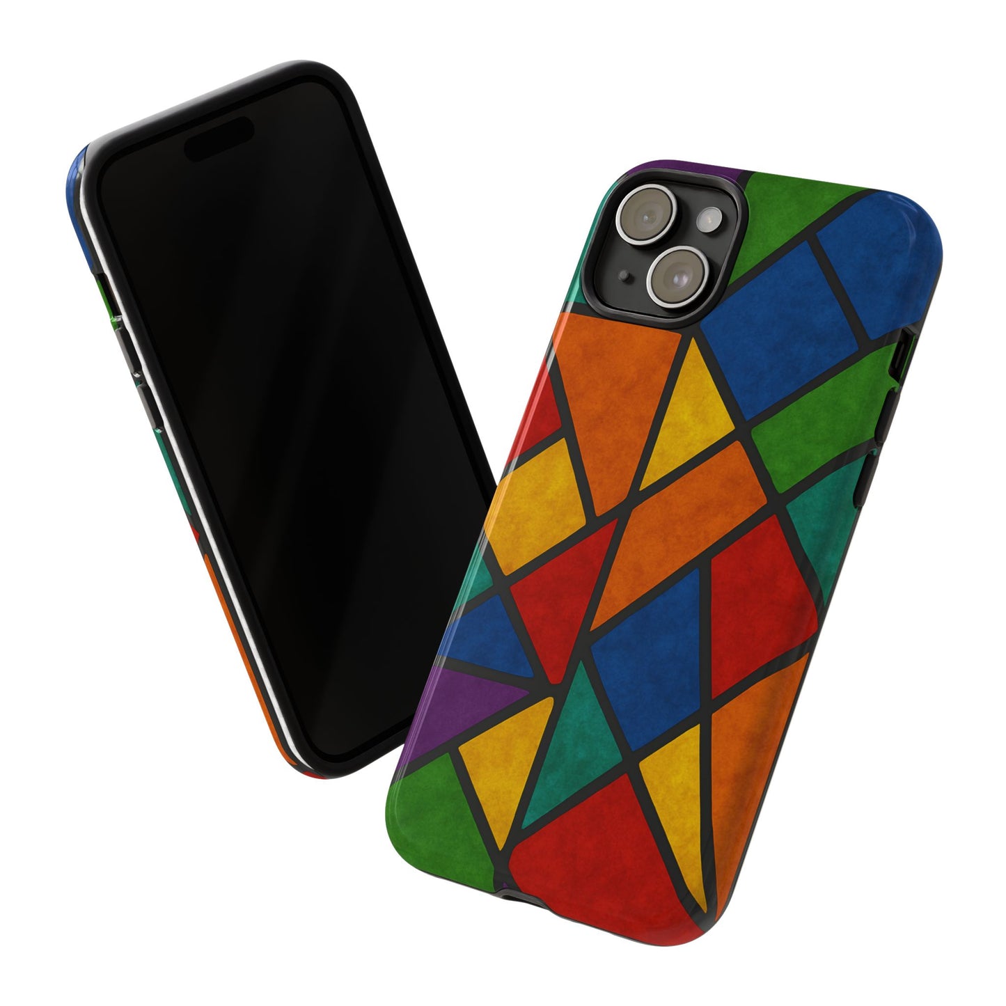Colorful Phone Case, Stained Glass Pattern, Artistic Phone Cover, Unique Smartphone Protection, Vibrant Gift for All Occasions