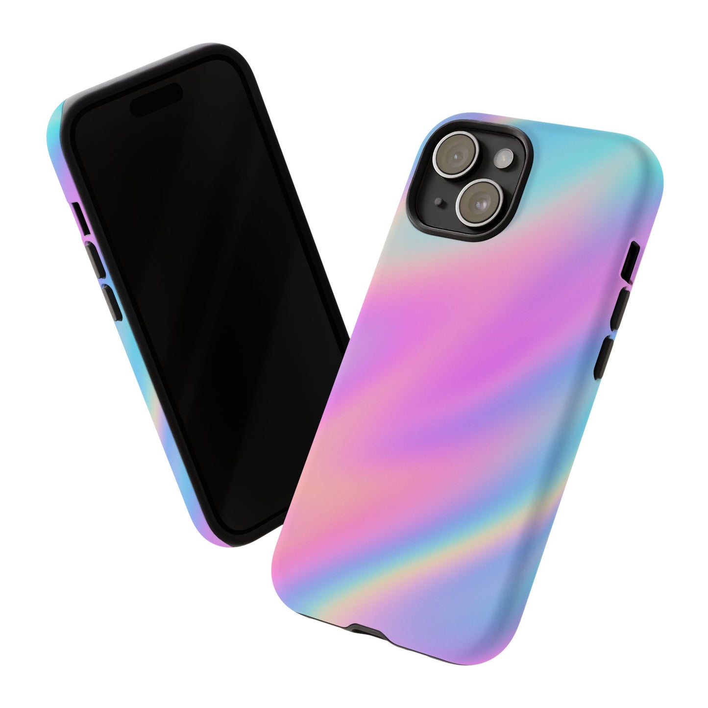 Colorful Holographic Phone Case, Tough Cases for iPhone, Trendy Phone Cover, Unique Gift for Her, Pastel Phone Accessory