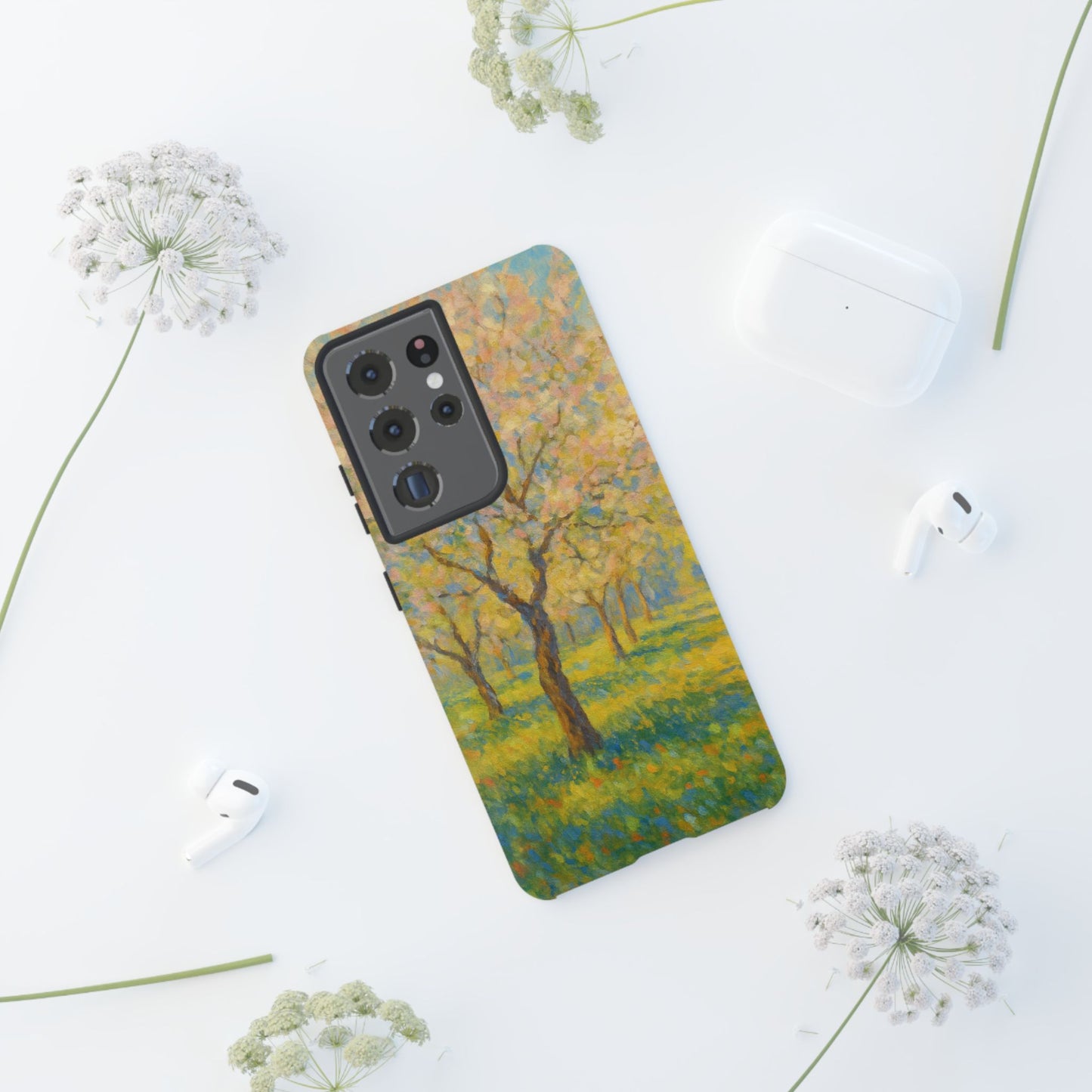 Artistic Phone Case, Tough Phone Case, Flower Tree Case, Spring Decor, Unique Phone Cover, Nature Lover Gift