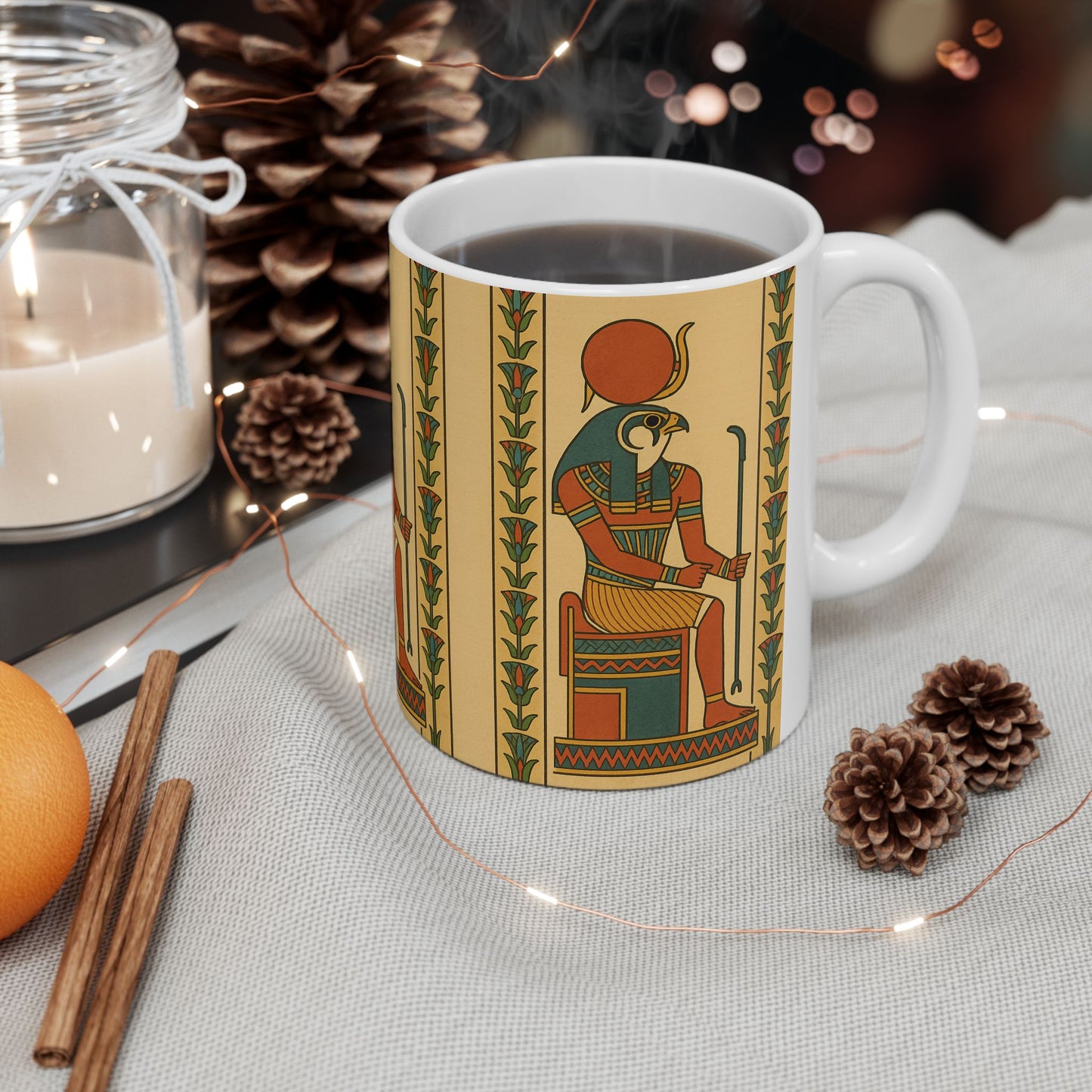 Egyptian Goddess Ceramic Mug - Unique Coffee Cup, Perfect for Gifts, Home Decor, Kitchen, Ancient Art Lovers, 11oz & 15oz