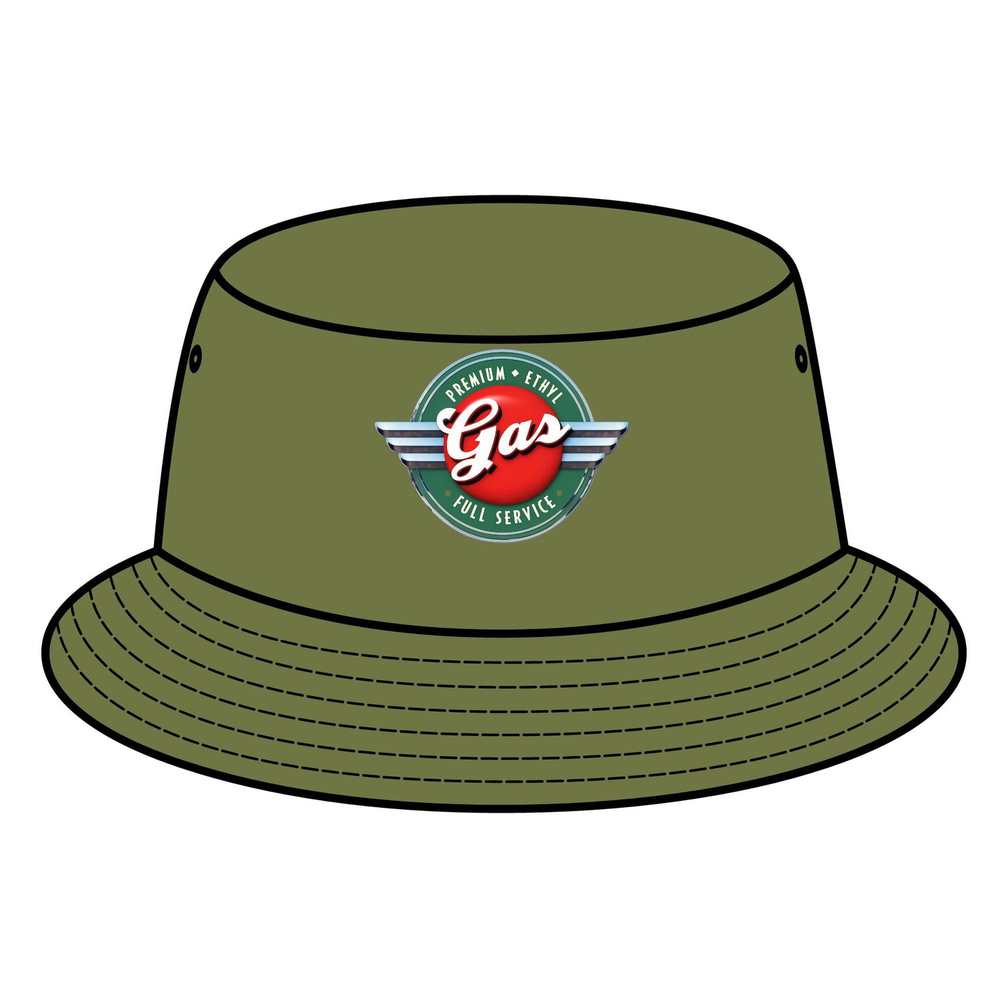 Retro Gas Station Bucket Hat, Summer Accessory, Festival Hat, Gift for Him, Outdoor Headwear