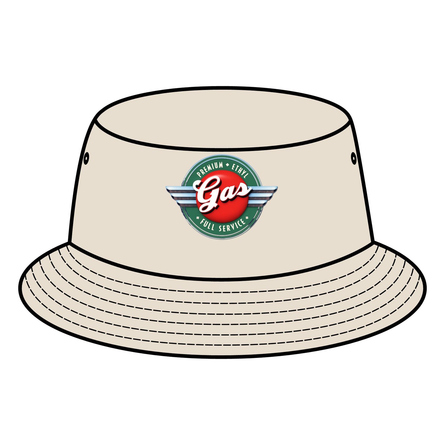 Retro Gas Station Bucket Hat, Summer Accessory, Festival Hat, Gift for Him, Outdoor Headwear