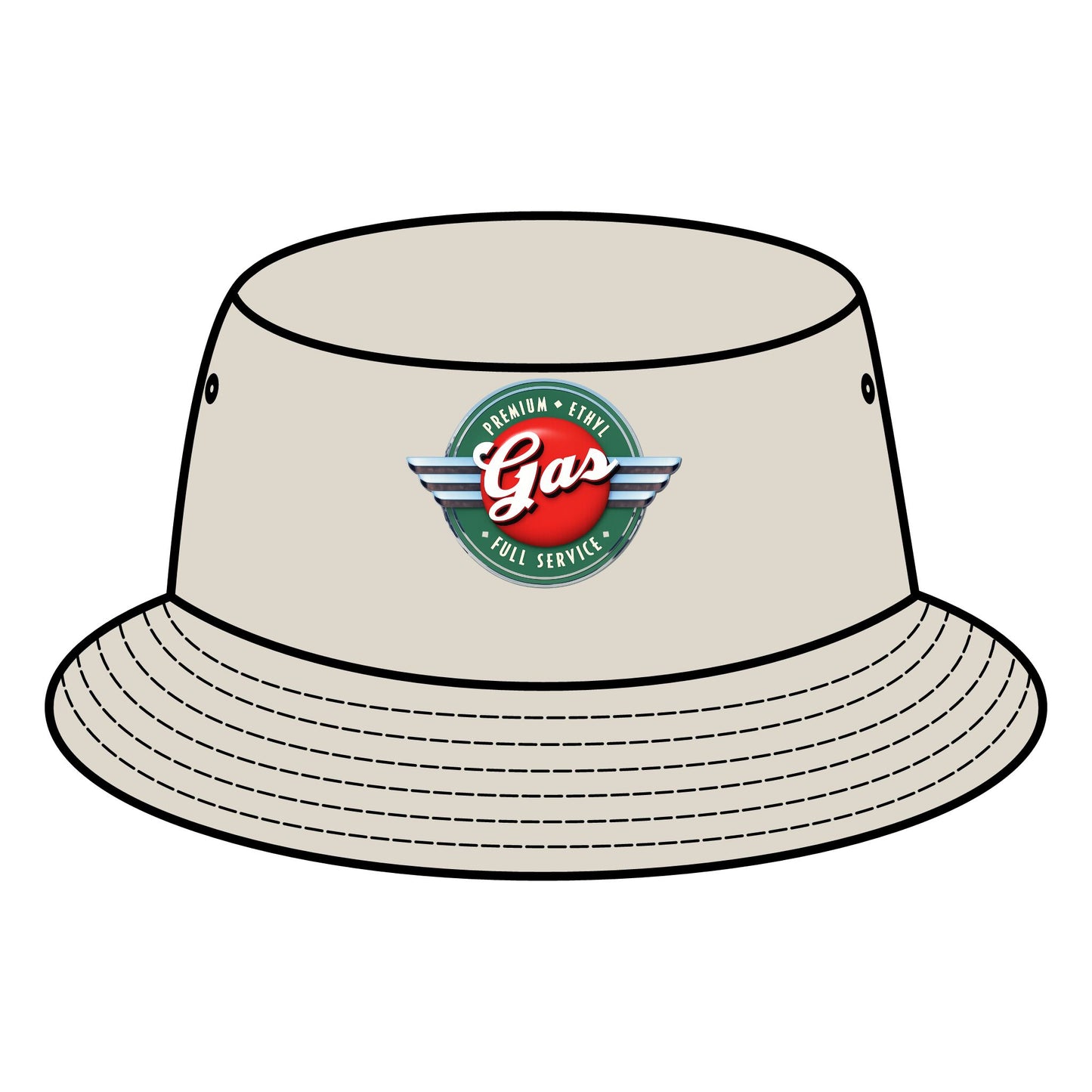 Retro Gas Station Bucket Hat, Summer Accessory, Festival Hat, Gift for Him, Outdoor Headwear