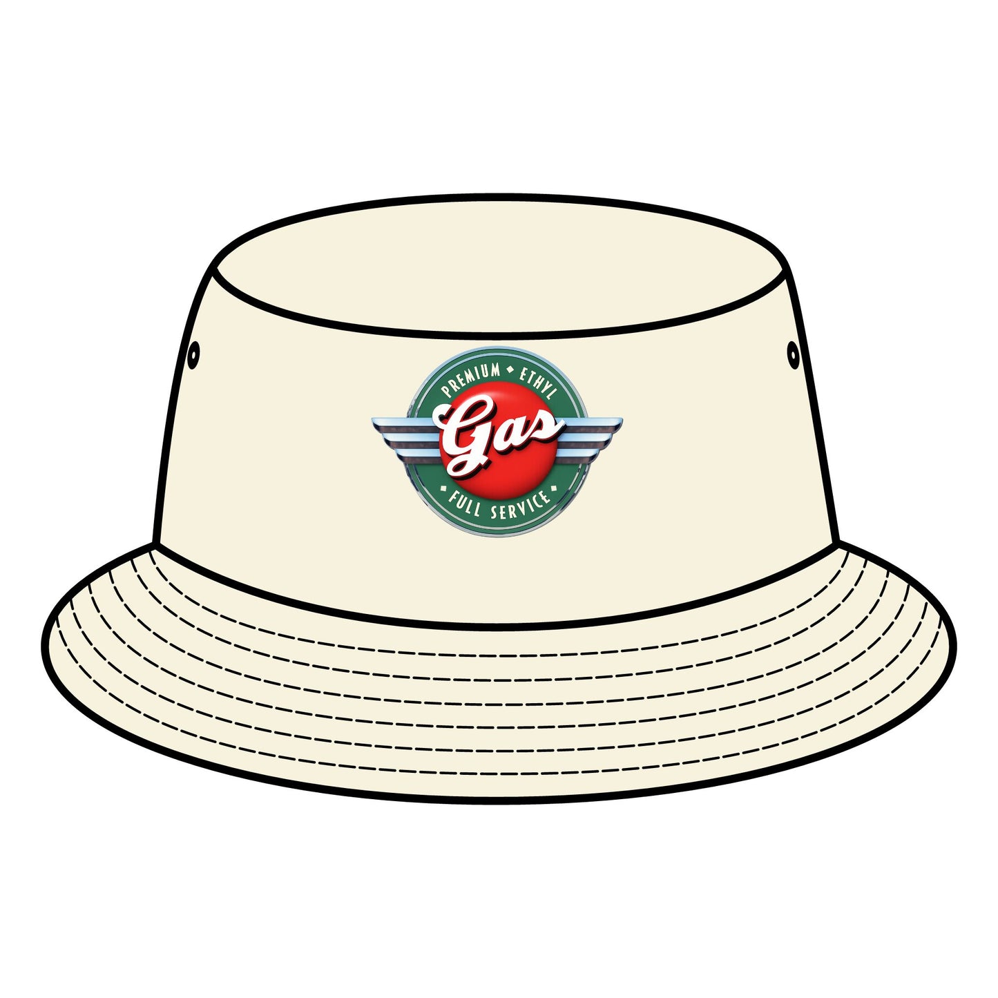 Retro Gas Station Bucket Hat, Summer Accessory, Festival Hat, Gift for Him, Outdoor Headwear