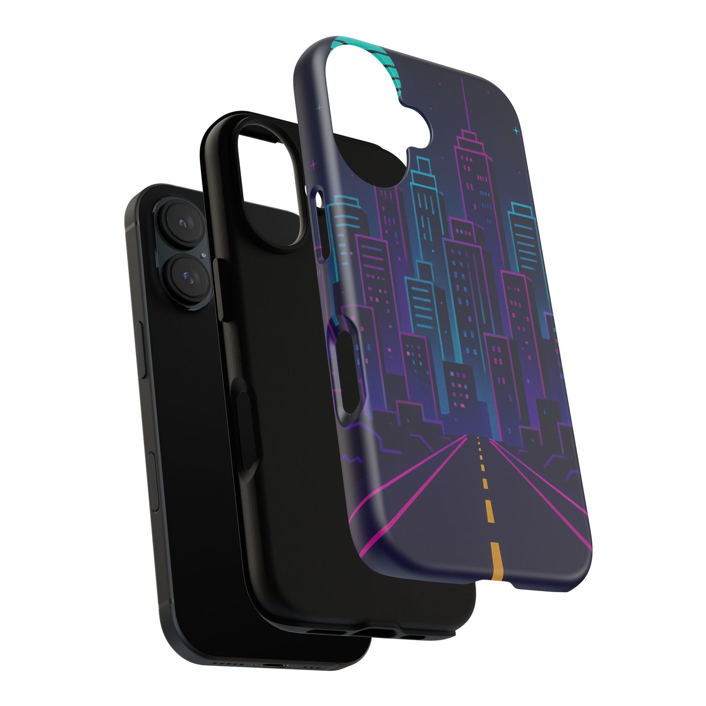 Cityscape Phone Case, Tough Cases, Urban Style, Nighttime Vibe, Phone Cover, Gift for City Lovers, Modern Design