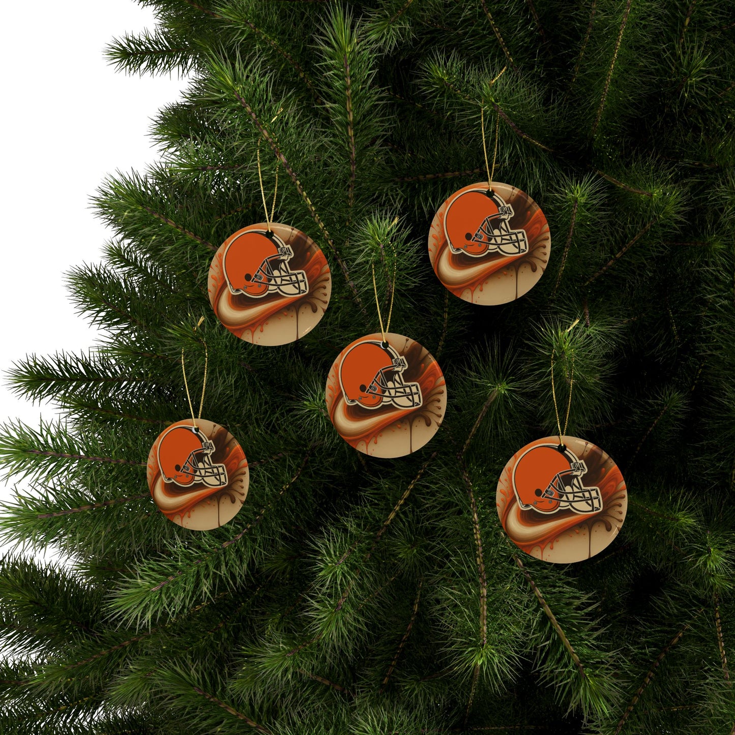 Cleveland Browns Ceramic Ornaments, Football Christmas Decor, Team Spirit Ornaments, Holiday Gifts for Fans, Sports Tree Decor