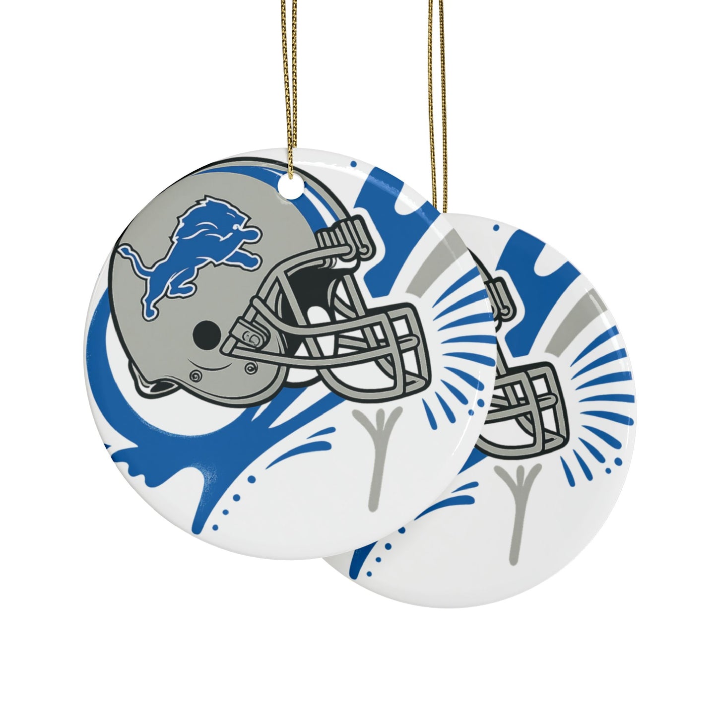 Detroit Lions Ceramic Ornaments - Sports Fan Decoration, Christmas Tree Ornament, Gift for NFL Fans, Holiday Cheer, Team Spirit