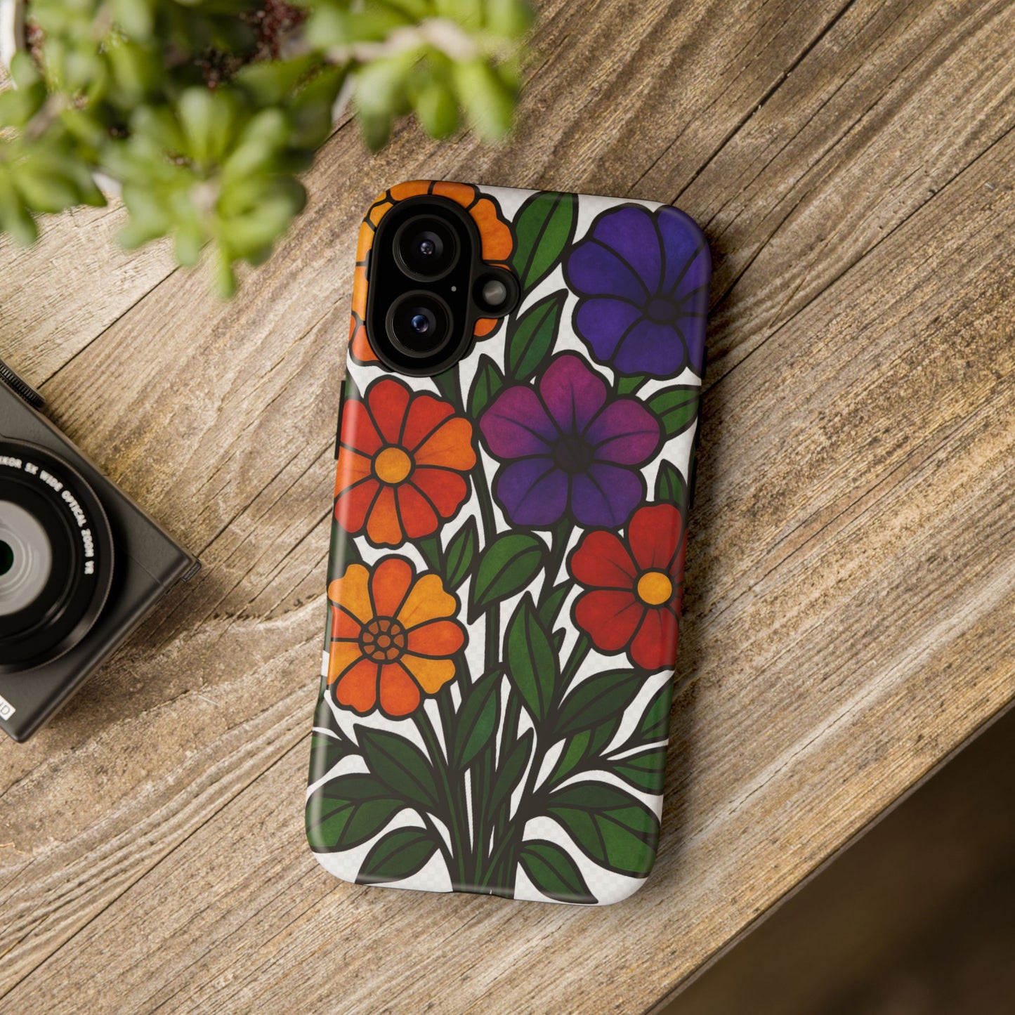 Floral Phone Case, Tough Cases with Colorful Flower Design, Gift for Flower Lovers, Summer Accessories, Trendy Phone Cover