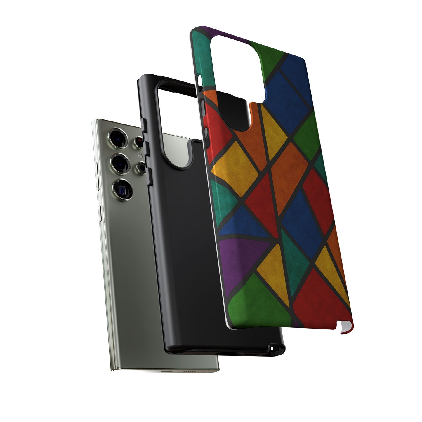 Colorful Phone Case, Stained Glass Pattern, Artistic Phone Cover, Unique Smartphone Protection, Vibrant Gift for All Occasions