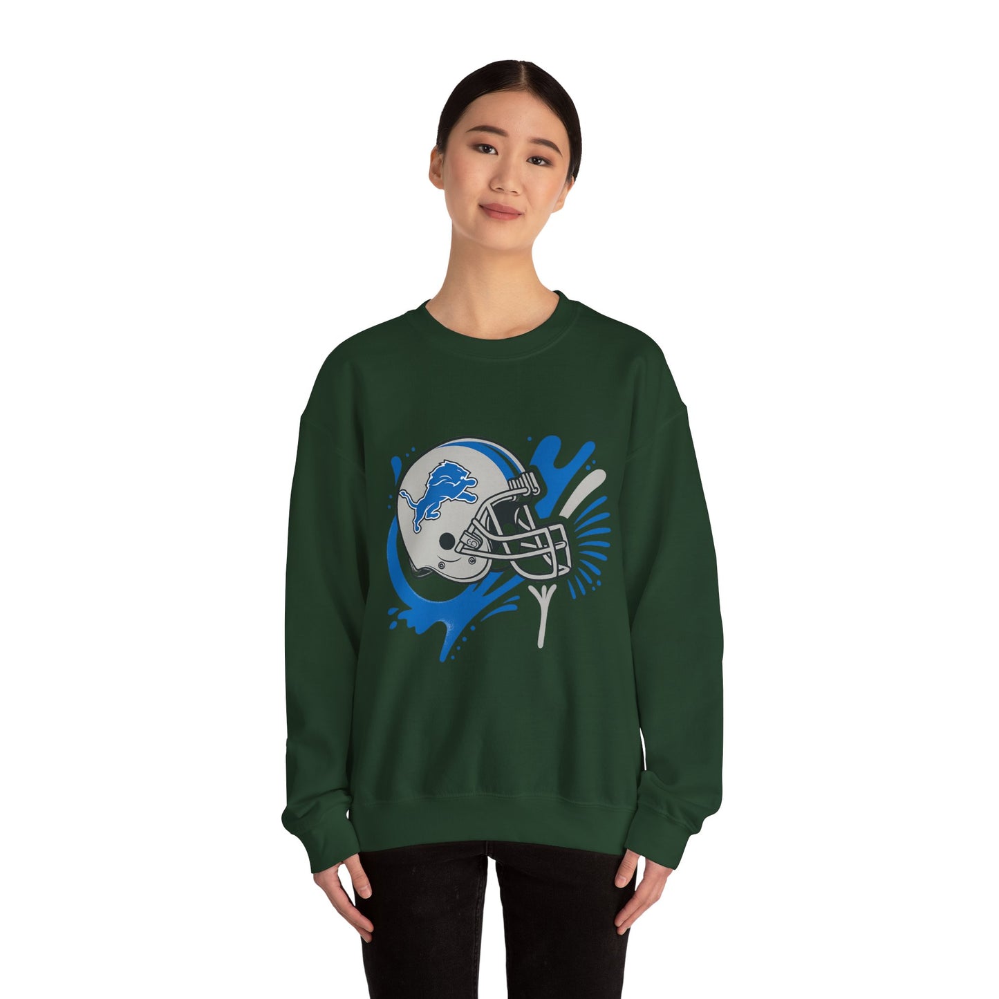 Detroit Lions Sweatshirt, Unisex Heavy Blend Crewneck, Game Day Apparel, Sports Fan Gift, NFL Team Merchandise, Casual Comfort