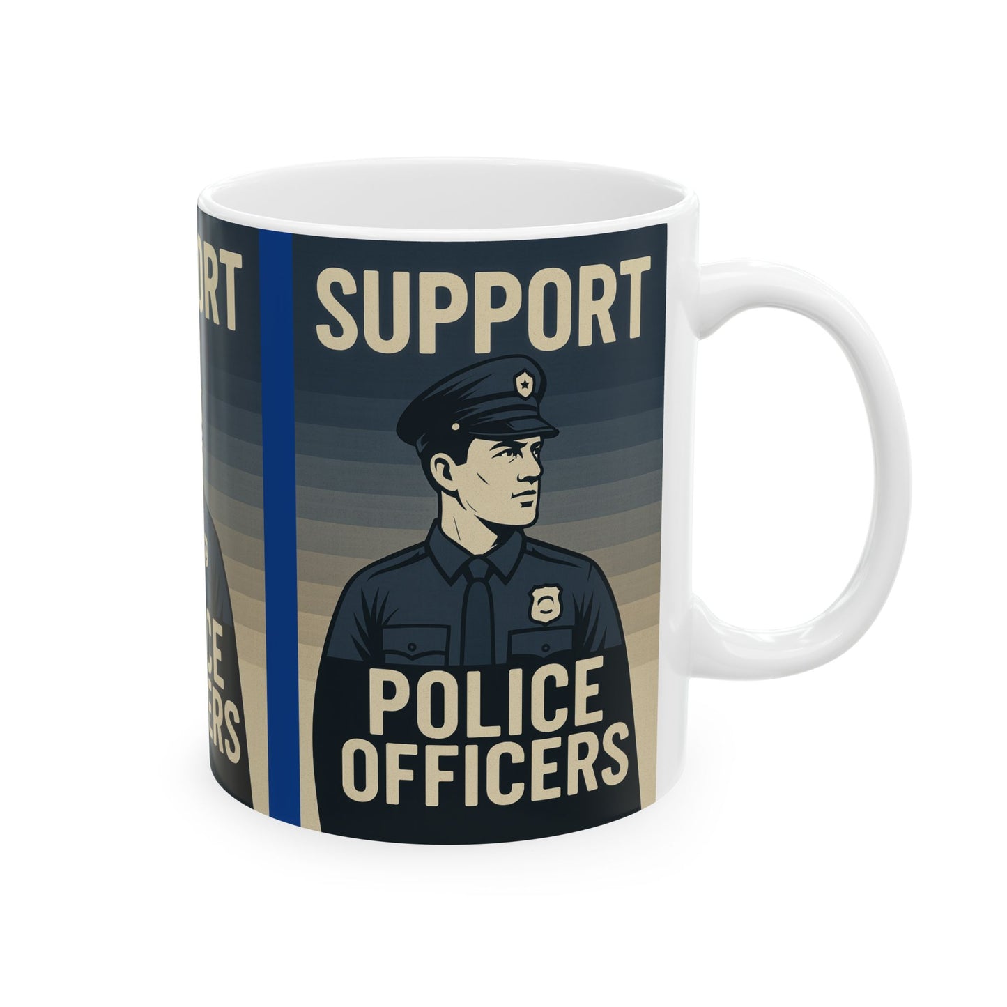 Support Police Officers Ceramic Mug | Unique Gift for Law Enforcement Appreciation, Police Supporter, Coffee Lover, Officer Tribute