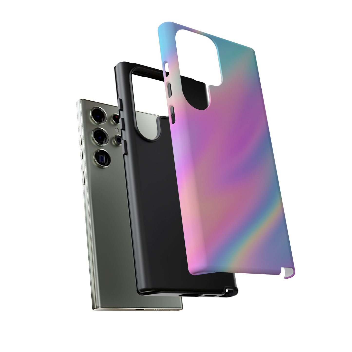 Colorful Holographic Phone Case, Tough Cases for iPhone, Trendy Phone Cover, Unique Gift for Her, Pastel Phone Accessory