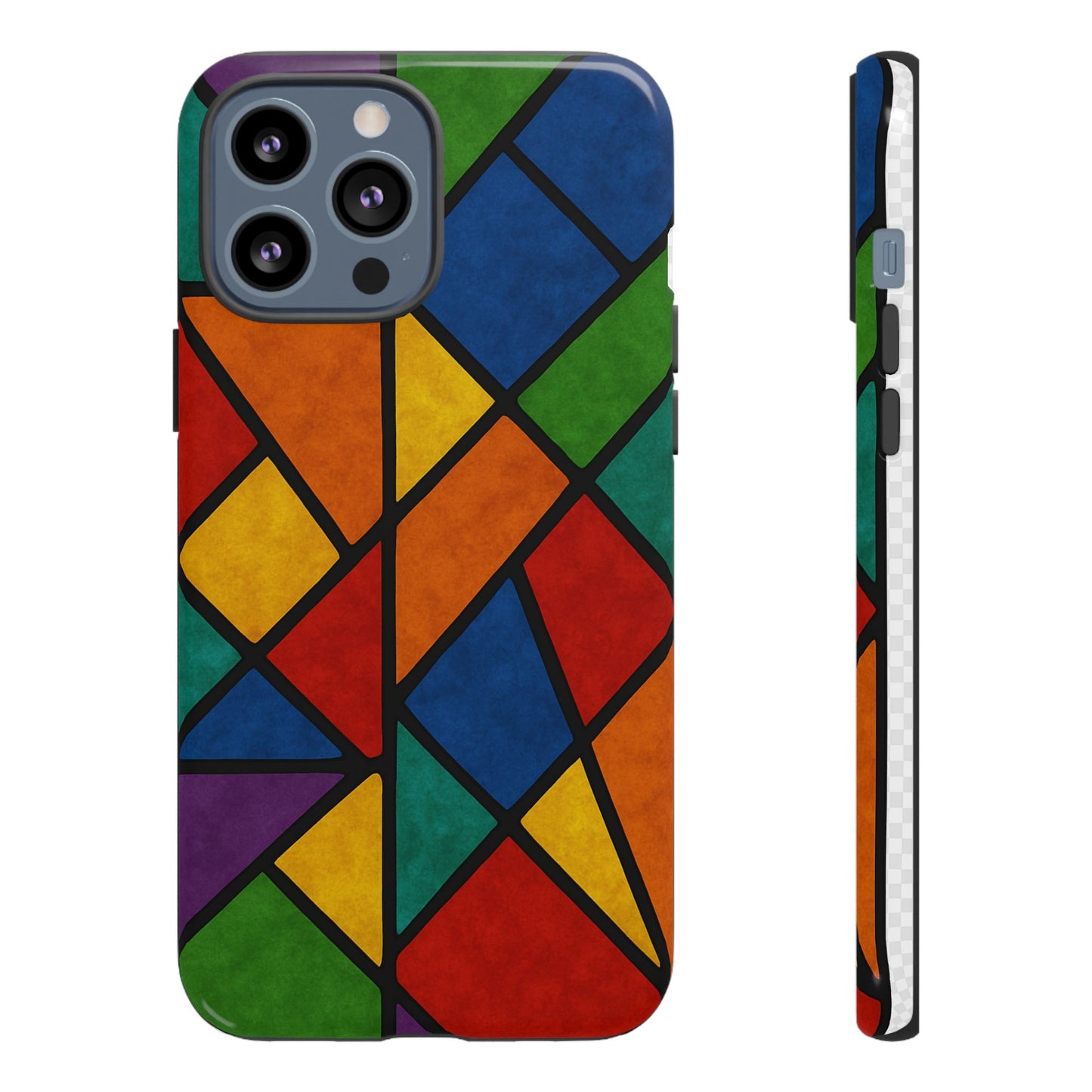 Colorful Phone Case, Stained Glass Pattern, Artistic Phone Cover, Unique Smartphone Protection, Vibrant Gift for All Occasions