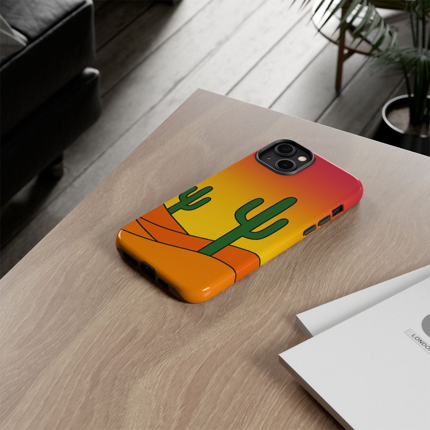 Desert Vibes Phone Case, Tough Cases, Cactus Design, Colorful Phone Cover, Summer Aesthetic, Unique Gift Idea