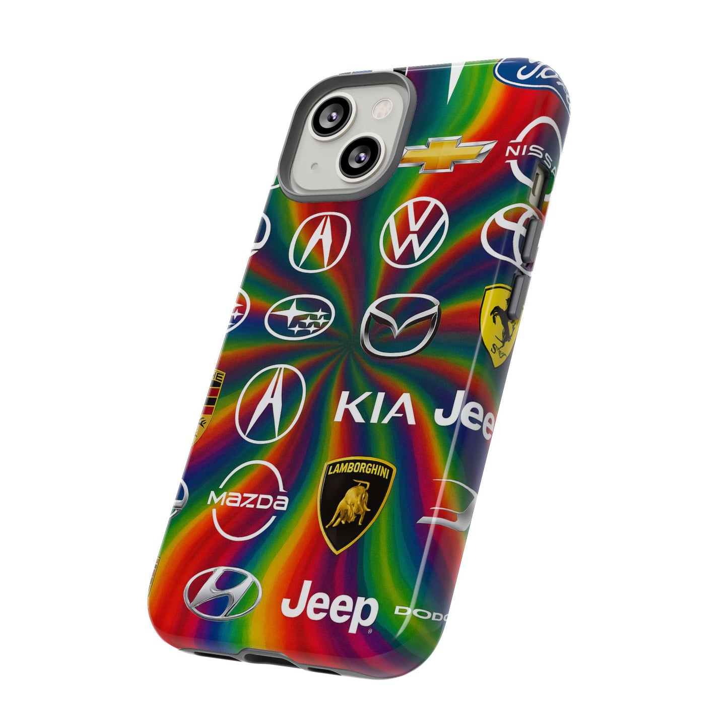 Colorful Car Logos Phone Case - Vibrant Tough Cases for Auto Enthusiasts, Unique Gift for Birthdays, Car Events, and Holidays