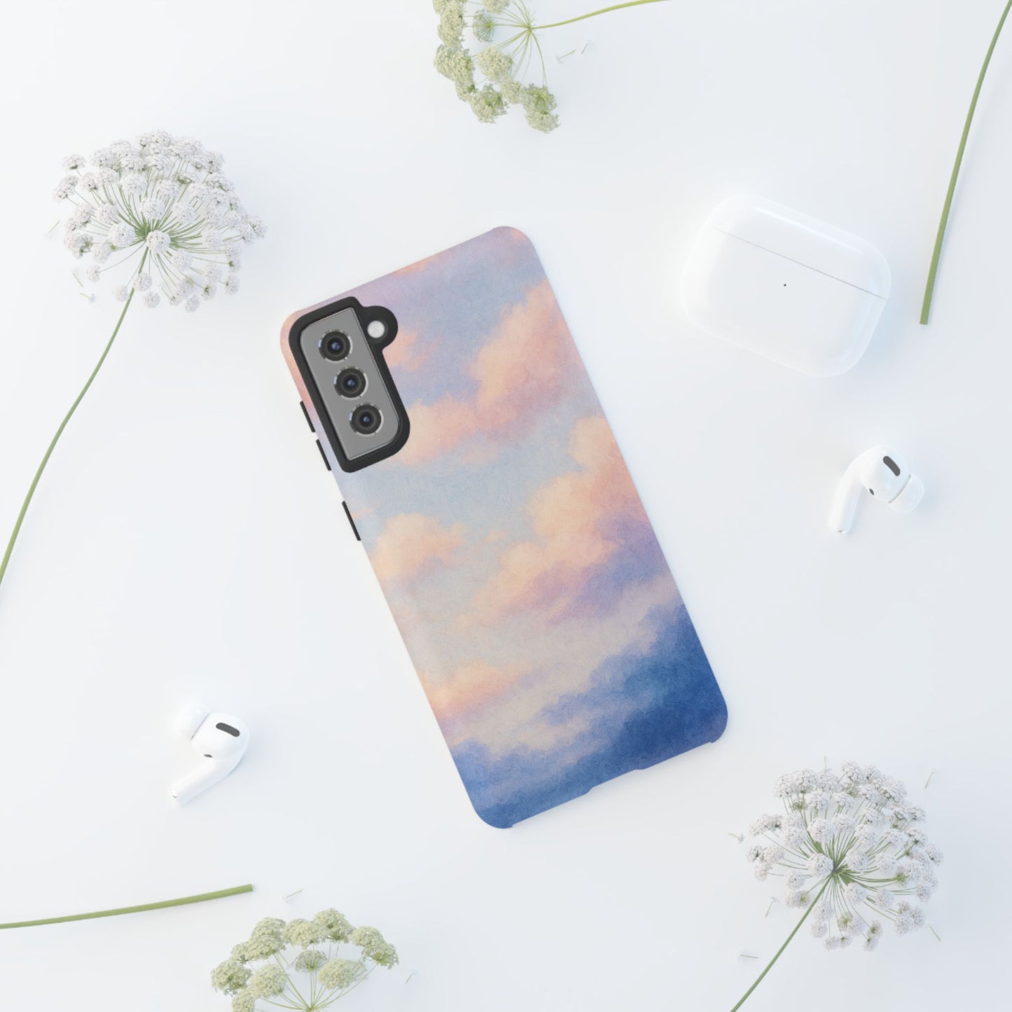 Sky Blue Cloud Phone Case, Tough Phone Cover, Aesthetic Cell Phone Accessory, Gift for Teen, Trendy Tech Protection