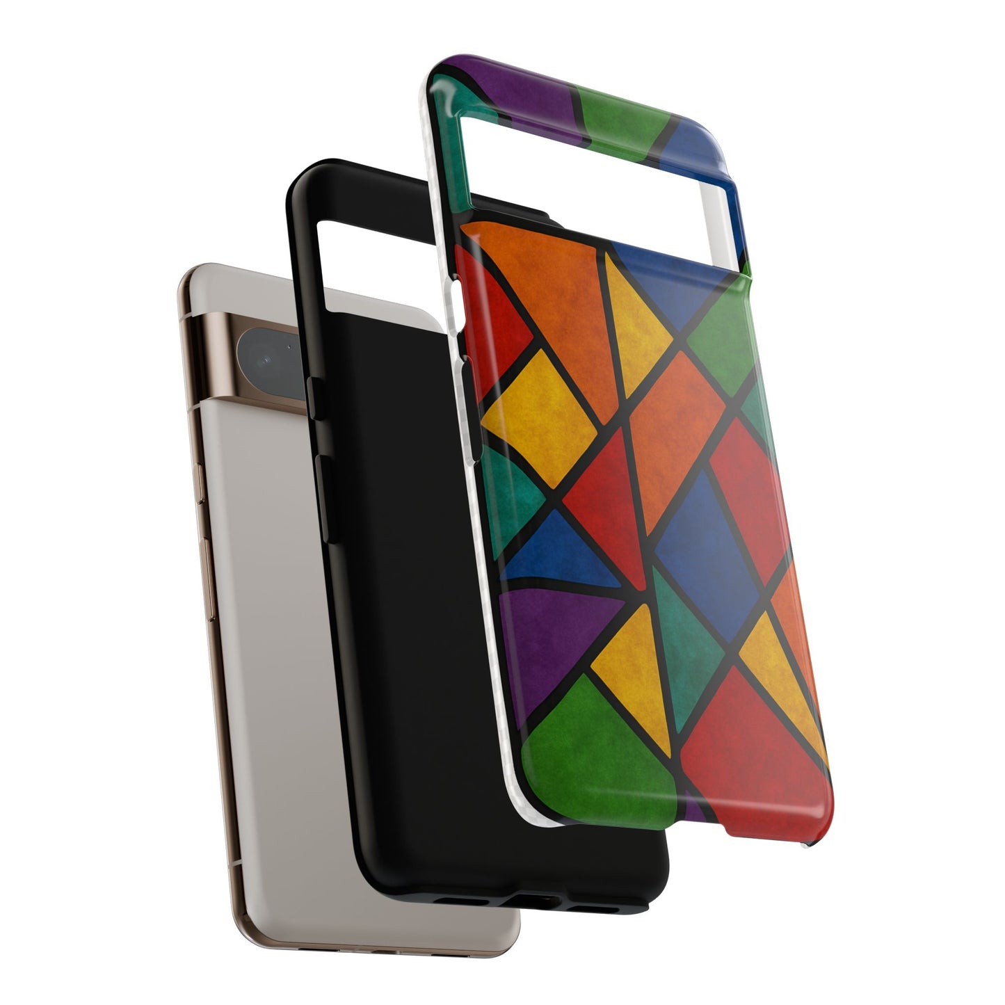 Colorful Phone Case, Stained Glass Pattern, Artistic Phone Cover, Unique Smartphone Protection, Vibrant Gift for All Occasions
