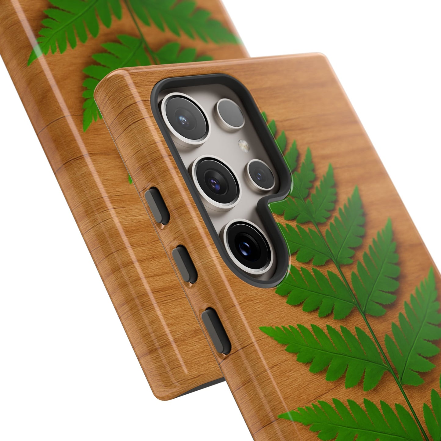 Wooden Fern Phone Case - Eco-Friendly Tough Cases for Nature Lovers, Unique Gift, Customizable Design, Nature-Themed Accessories