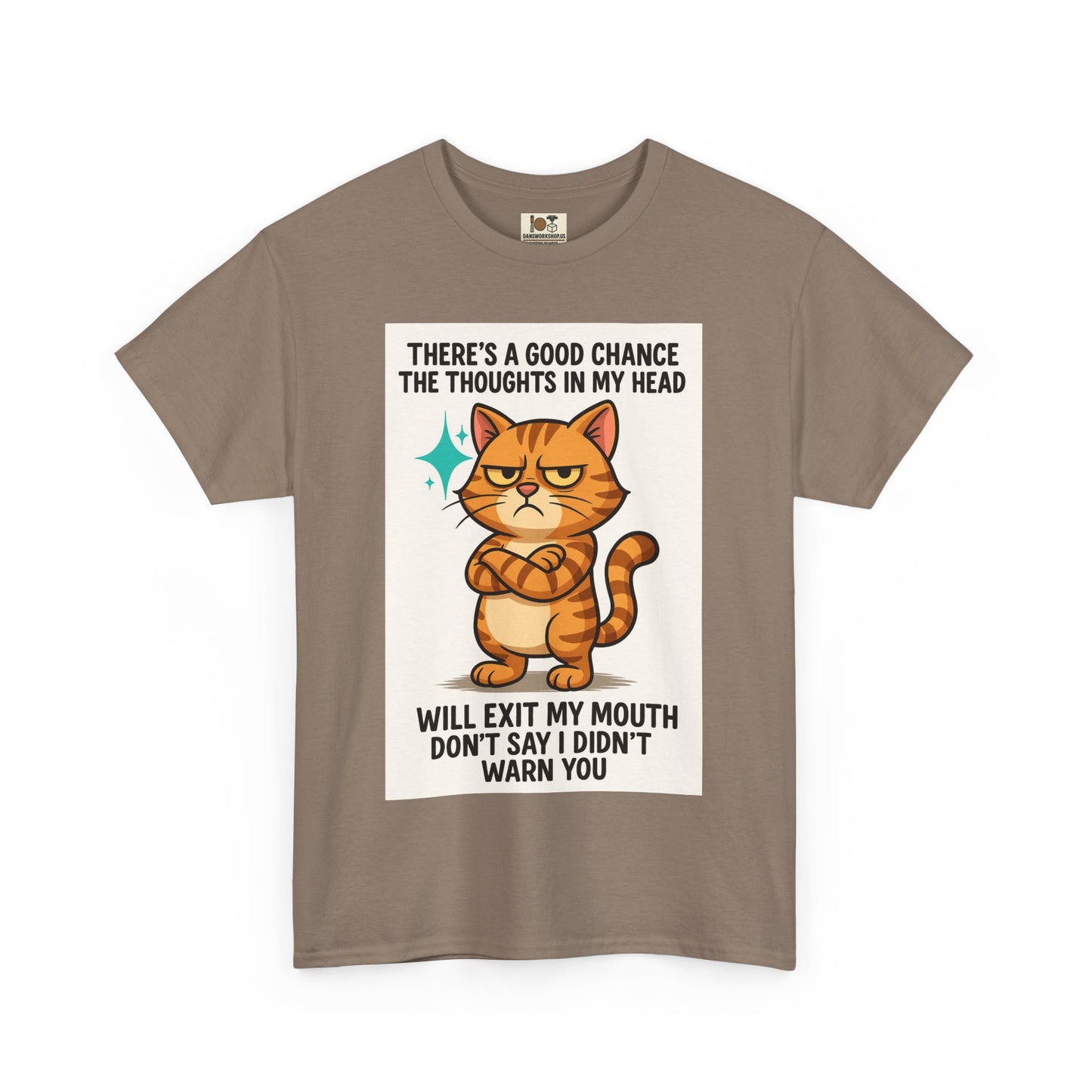 Funny Cat Quote Unisex Heavy Cotton Tee, Humorous Cat Lover Gift, Casual Everyday Wear, Perfect for Birthdays, Cat Awareness